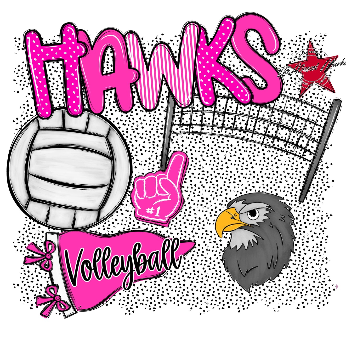 Hawks Volleyball Spirit-Pink
