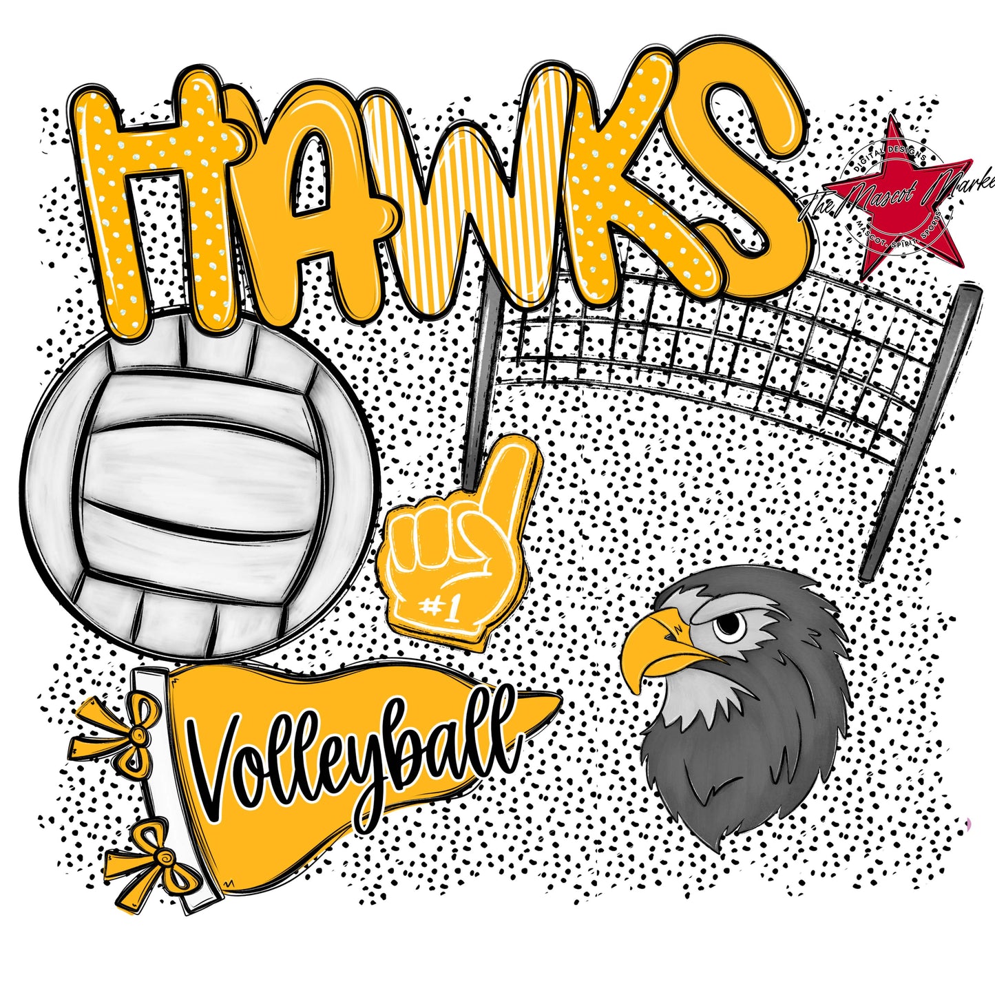 Hawks Volleyball Spirit-Yellow