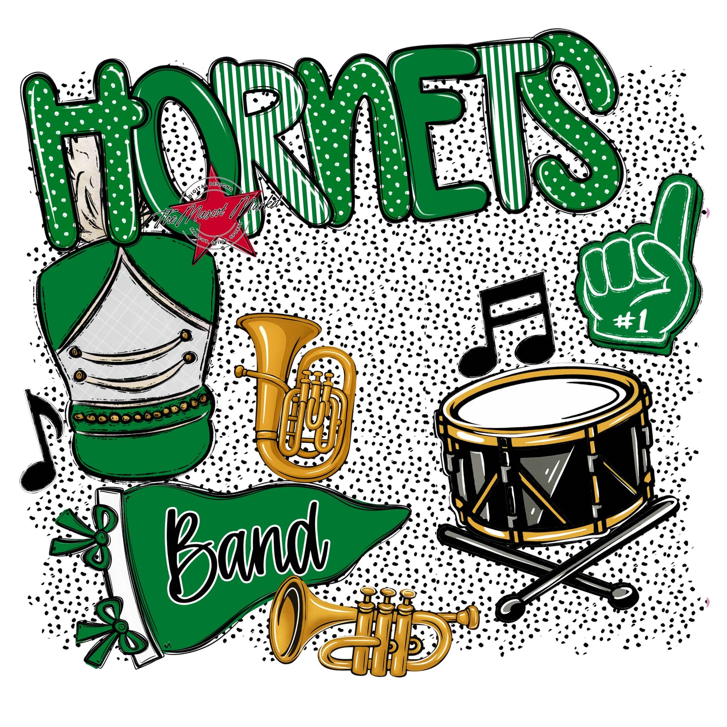 Hornets Band Spirit-Kelly Green