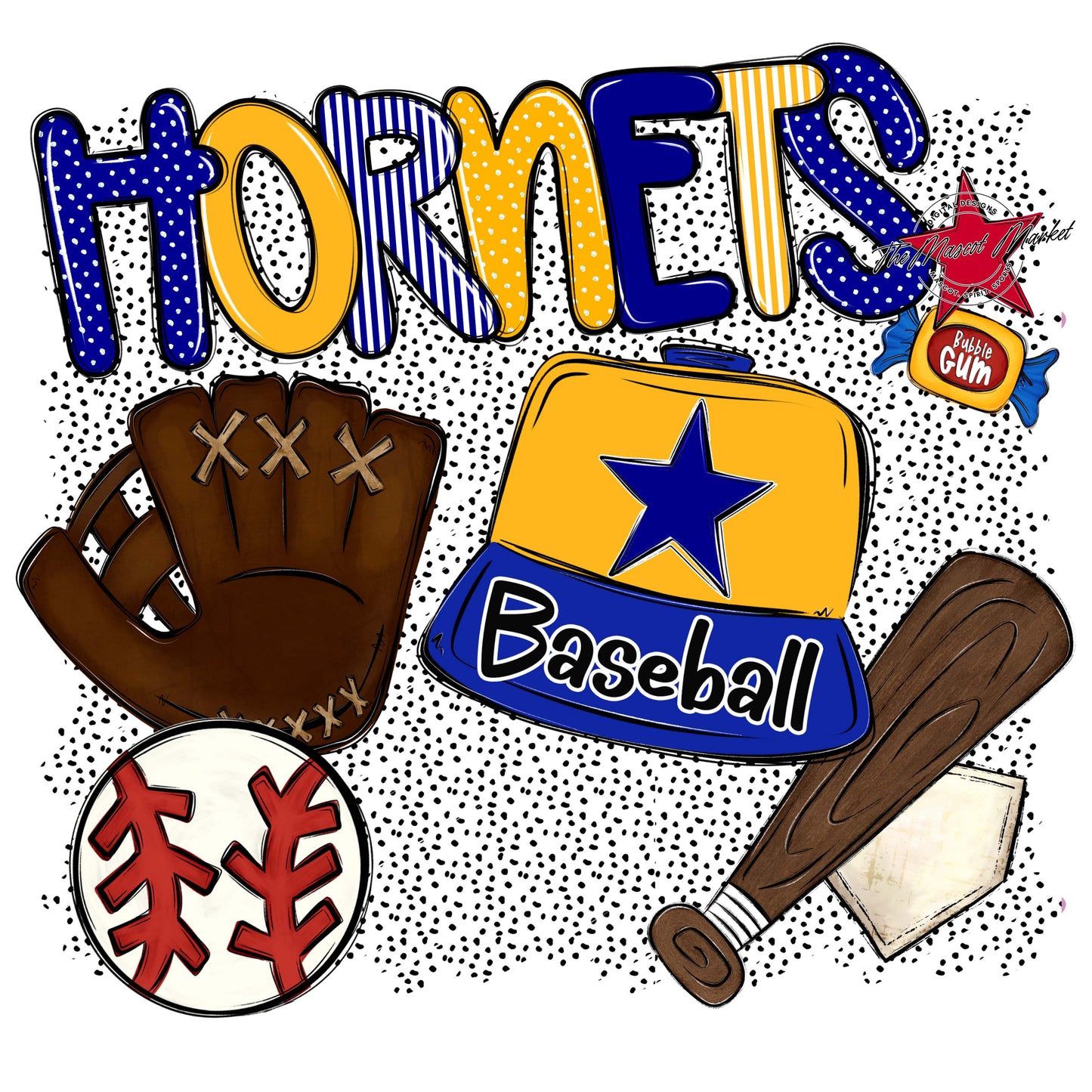 Hornets Baseball Spirit-Blue & Yellow
