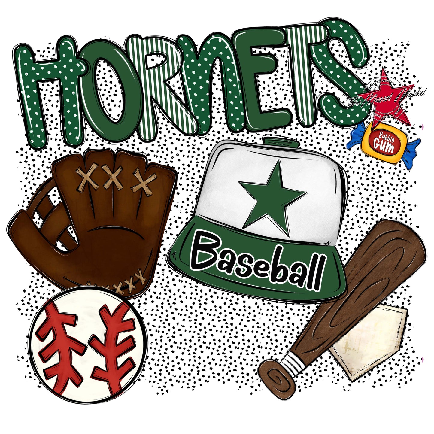 Hornets Baseball Spirit-Green