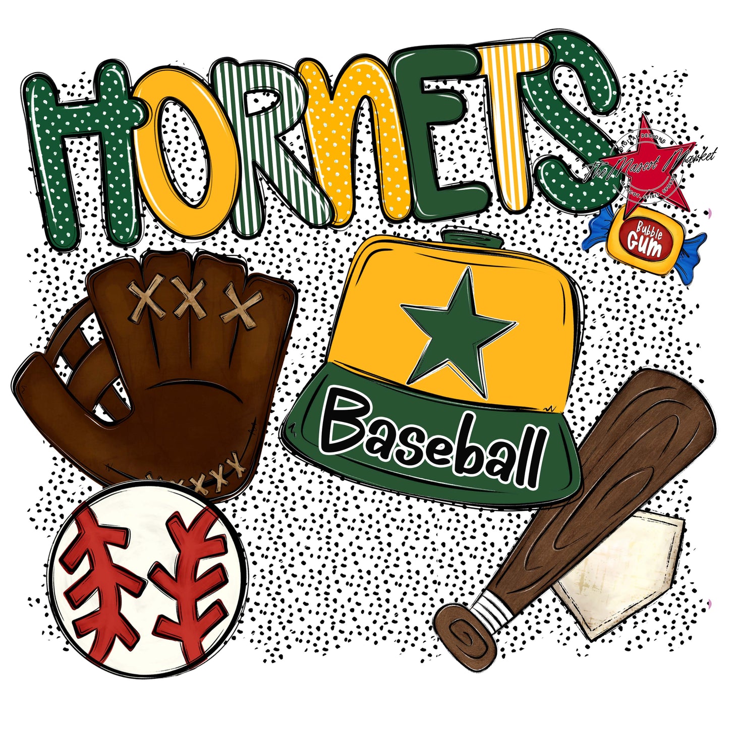 Hornets Baseball Spirit-Green & Yellow