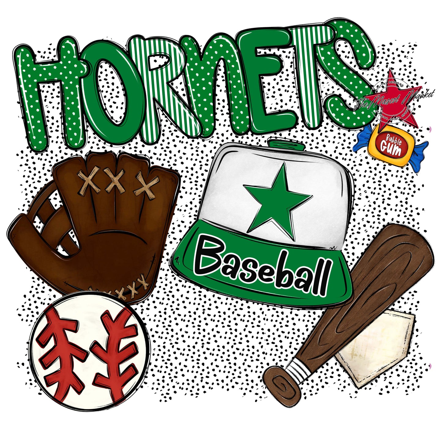 Hornets Baseball Spirit-Kelly Green
