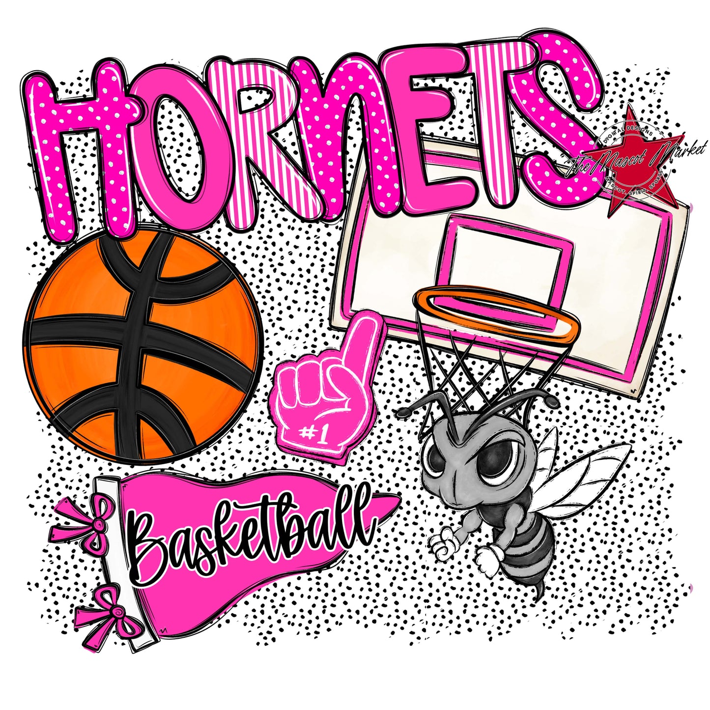 Hornets Basketball Spirit-Pink