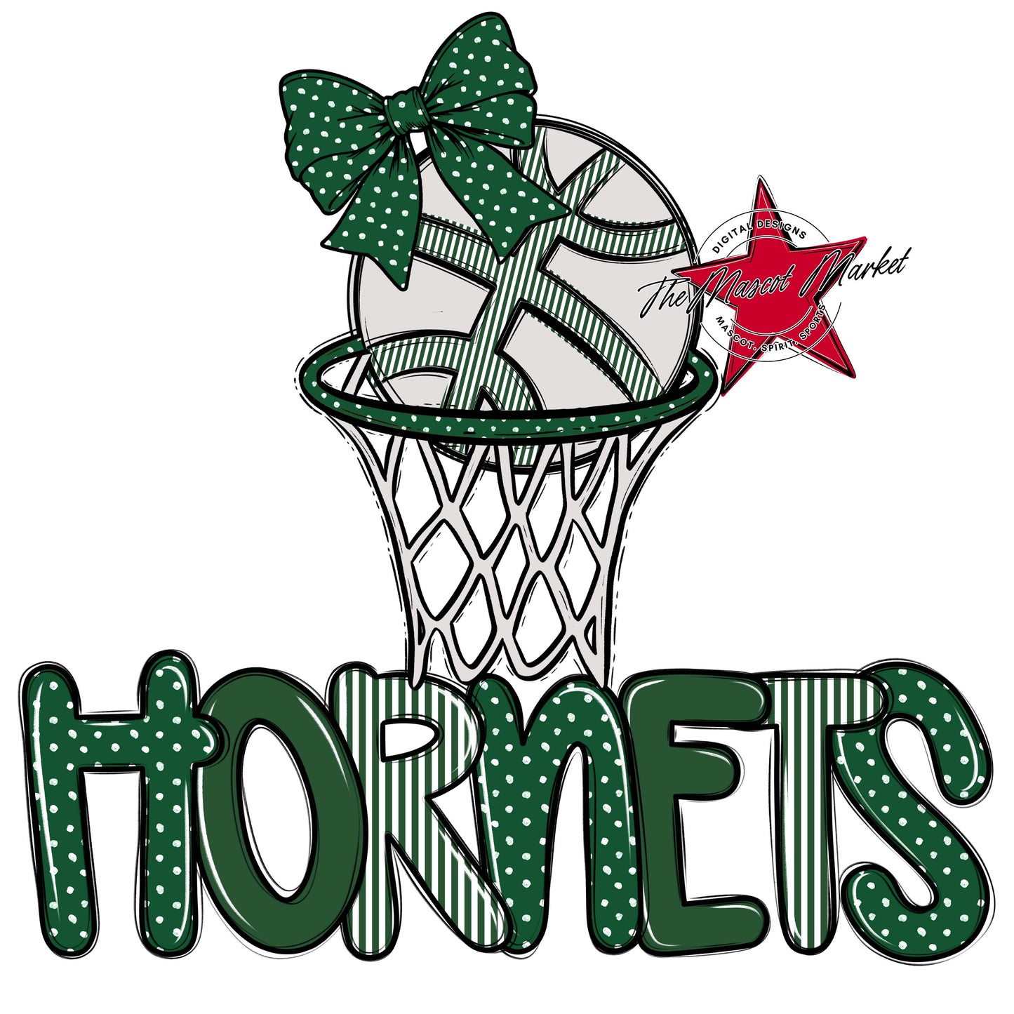 Hornets Basketball Spirit Design-Green