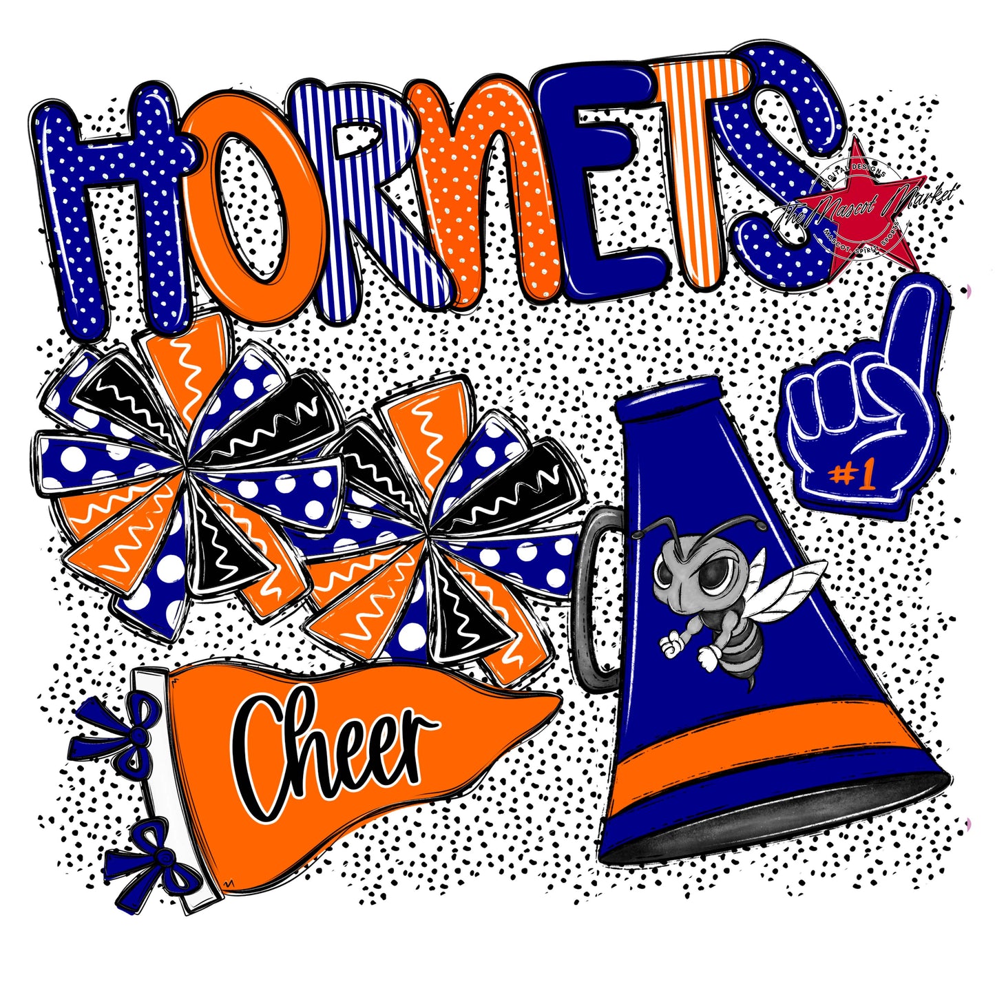 Hornets Cheer Spirit-Blue & Orange
