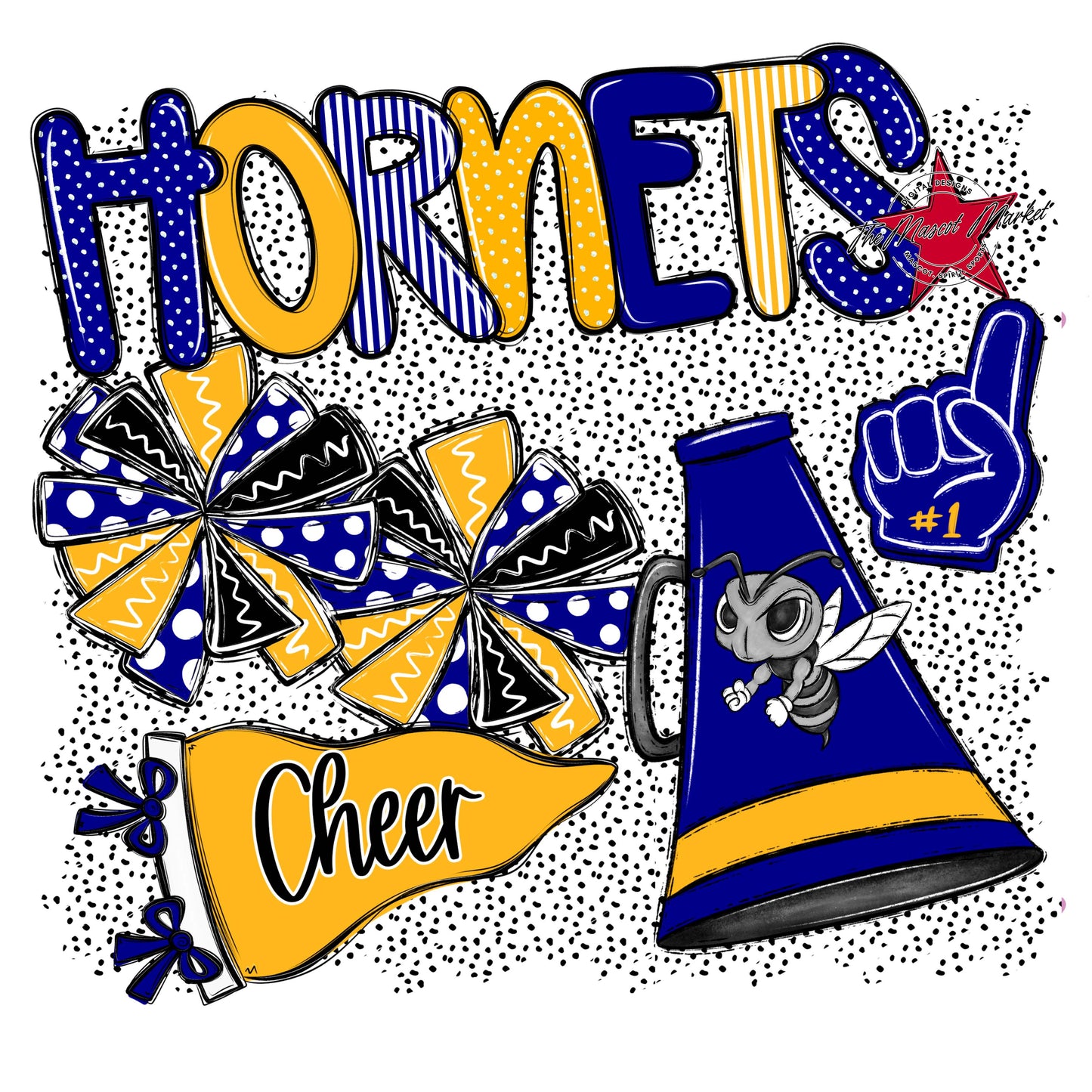 Hornets Cheer Spirit-Blue & Yellow