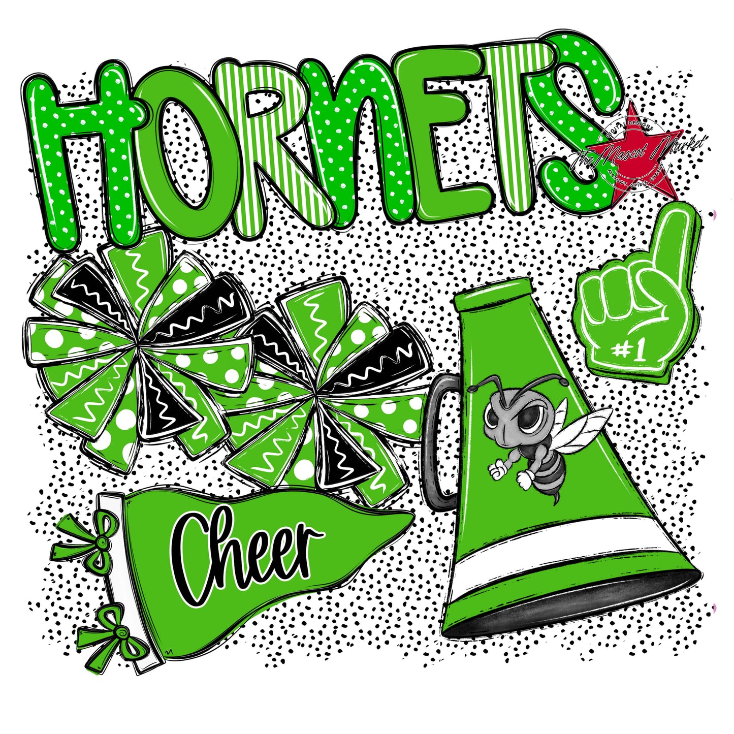 Hornets Cheer Spirit-Bright Green