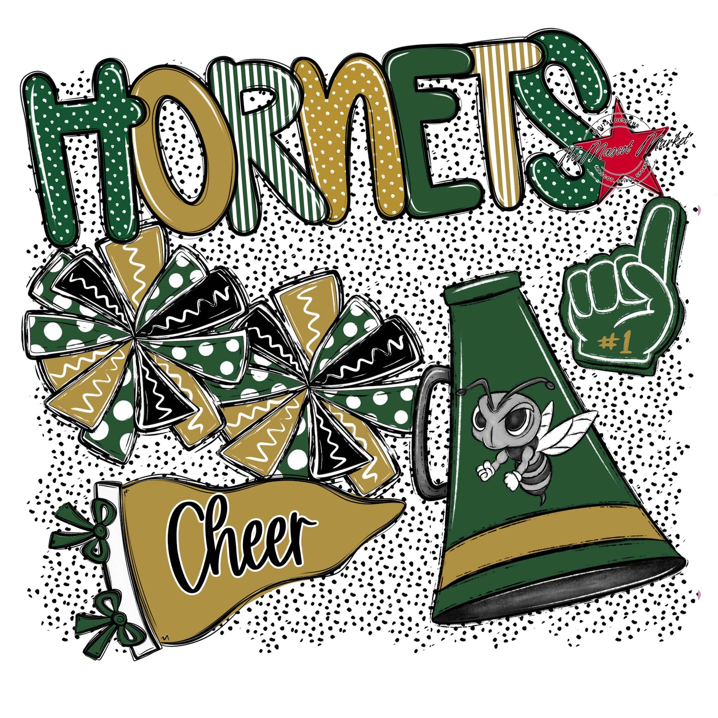 Hornets Cheer Spirit-Green & Gold