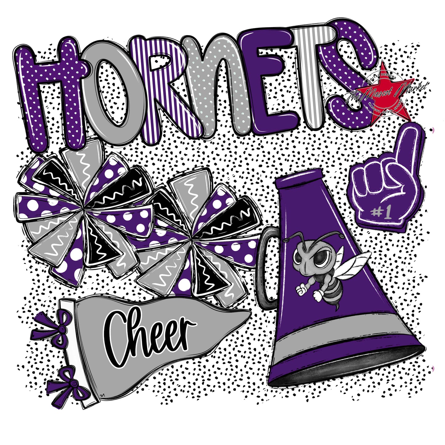 Hornets Cheer Spirit-Purple & Grey