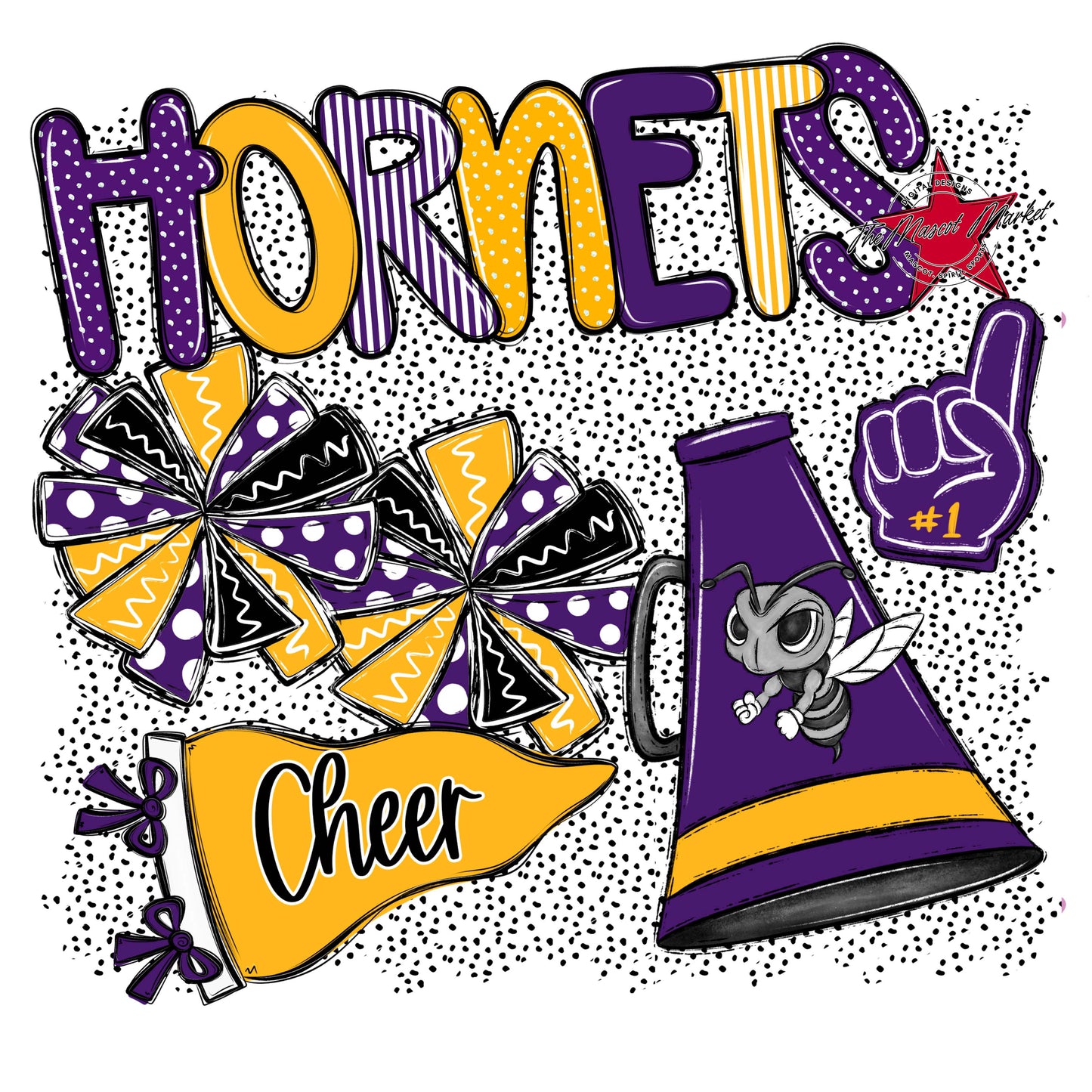 Hornets Cheer Spirit-Purple & Yellow