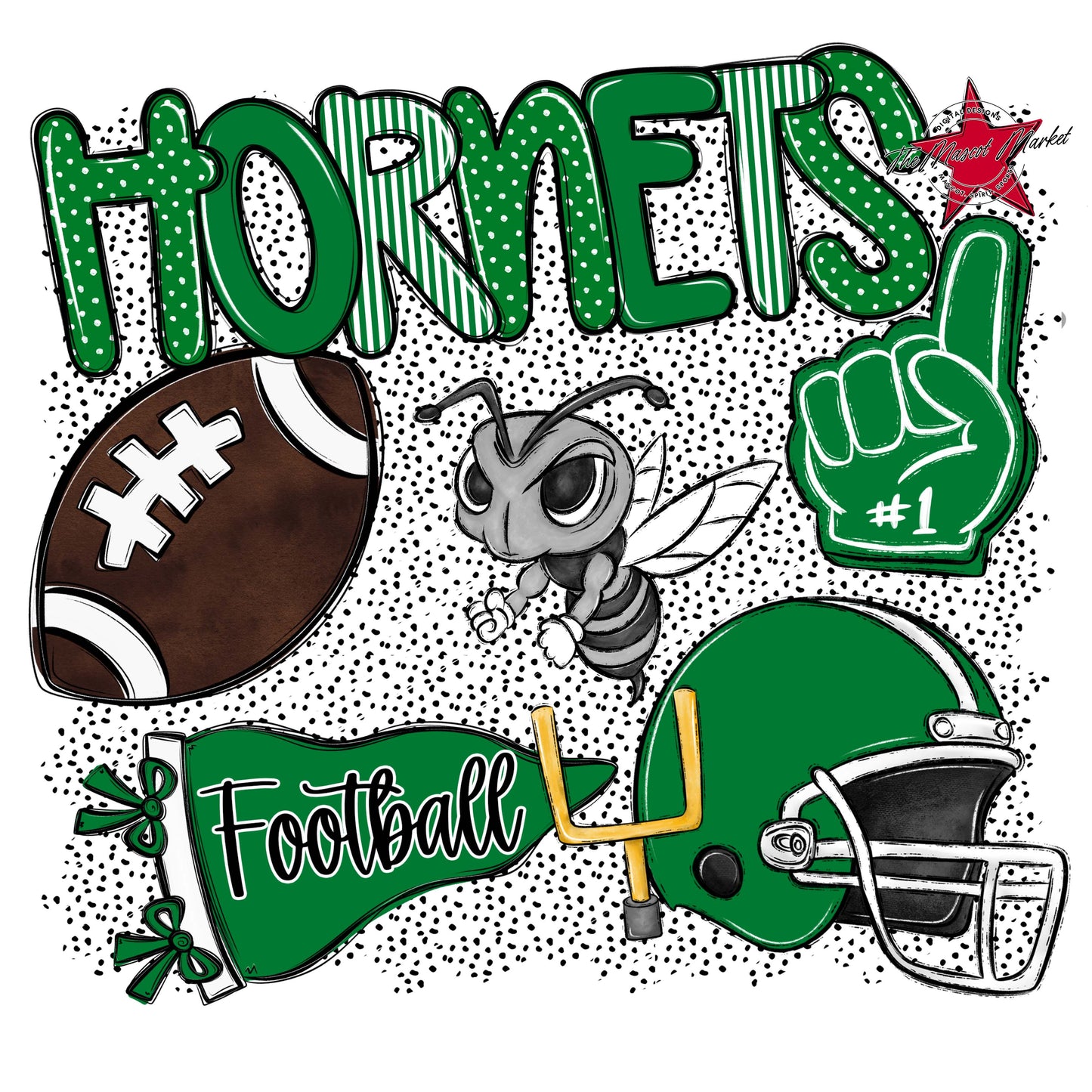 Hornets Football Spirit-Kelly Green