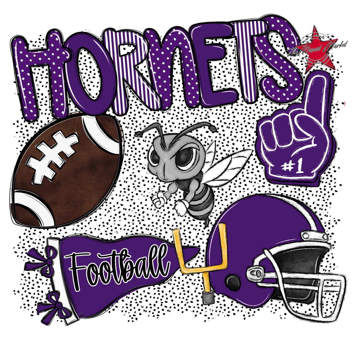 Hornets Football Spirit-Purple