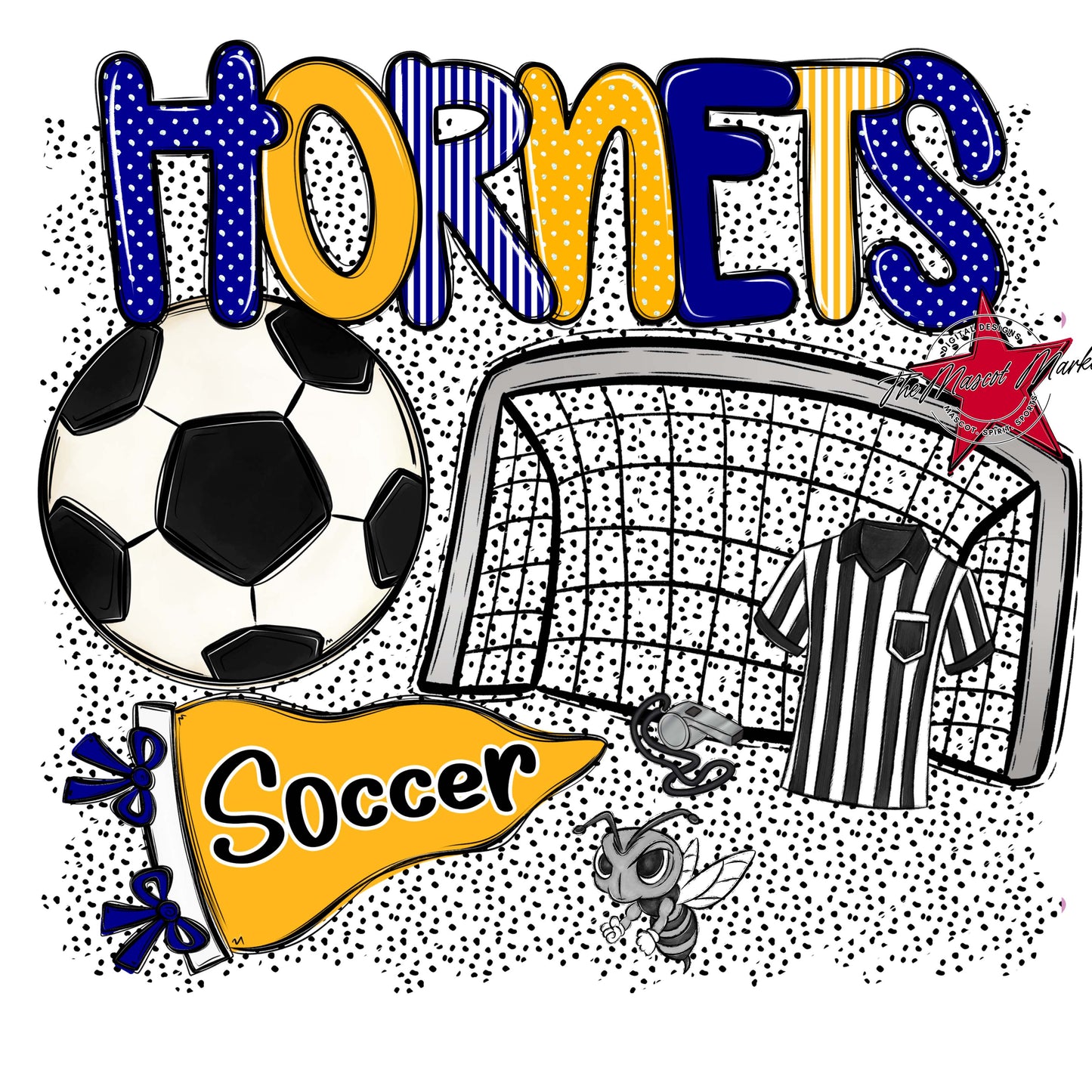 Hornets Soccer Spirit-Blue & Yellow