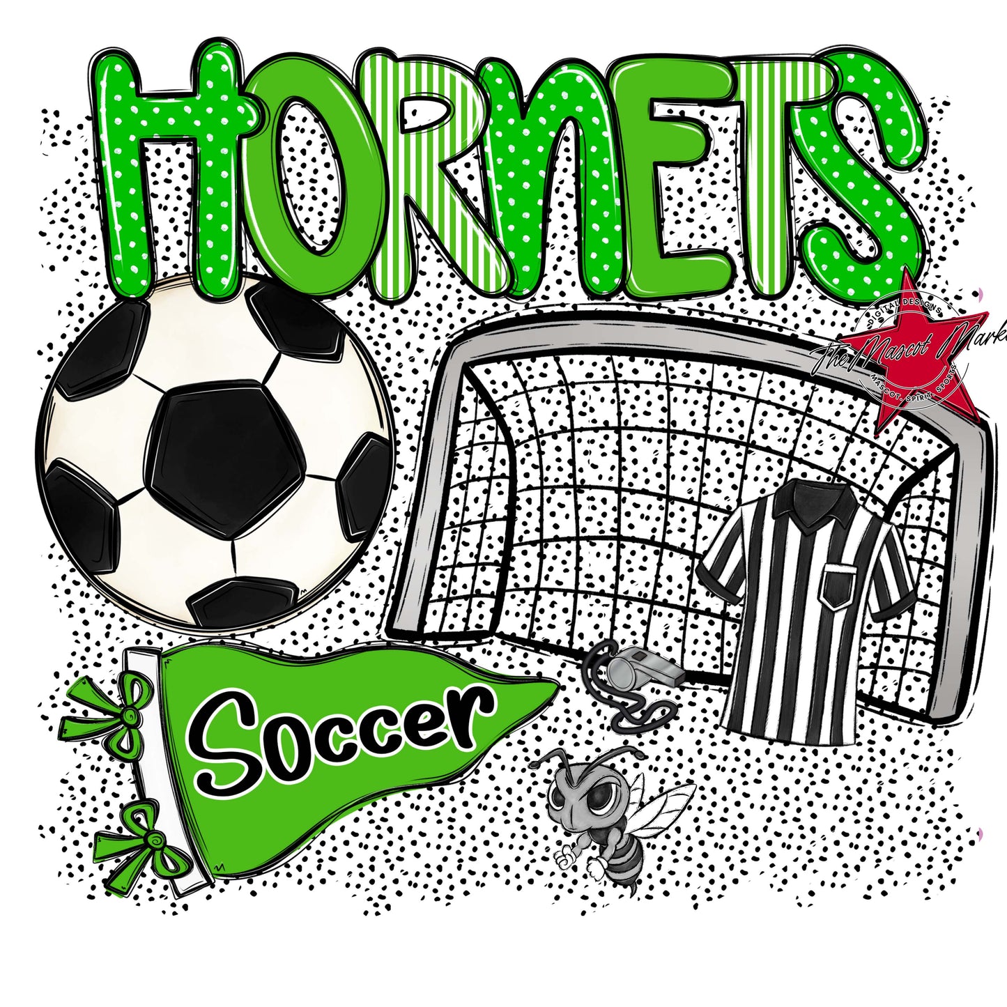 Hornets Soccer Spirit-Bright Green