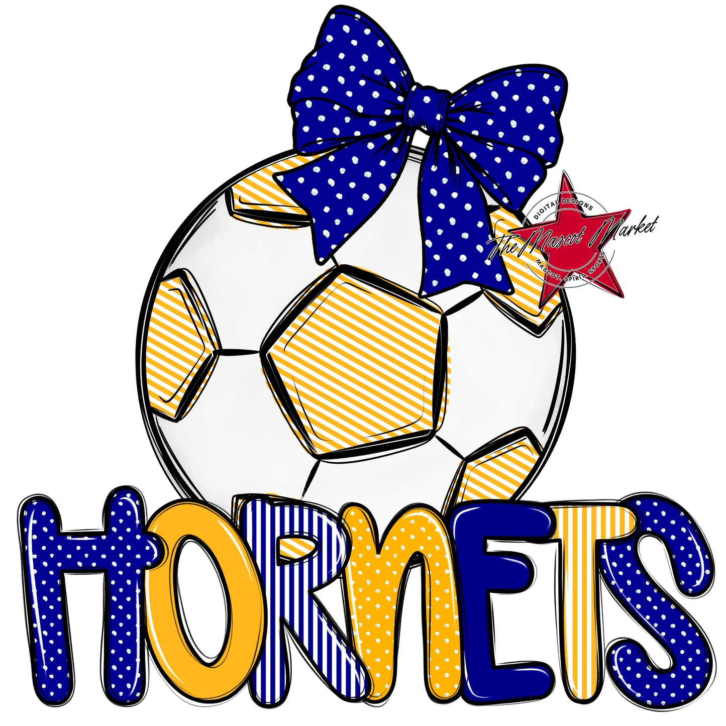 Hornets Soccer Spirit Design-Blue & Yellow