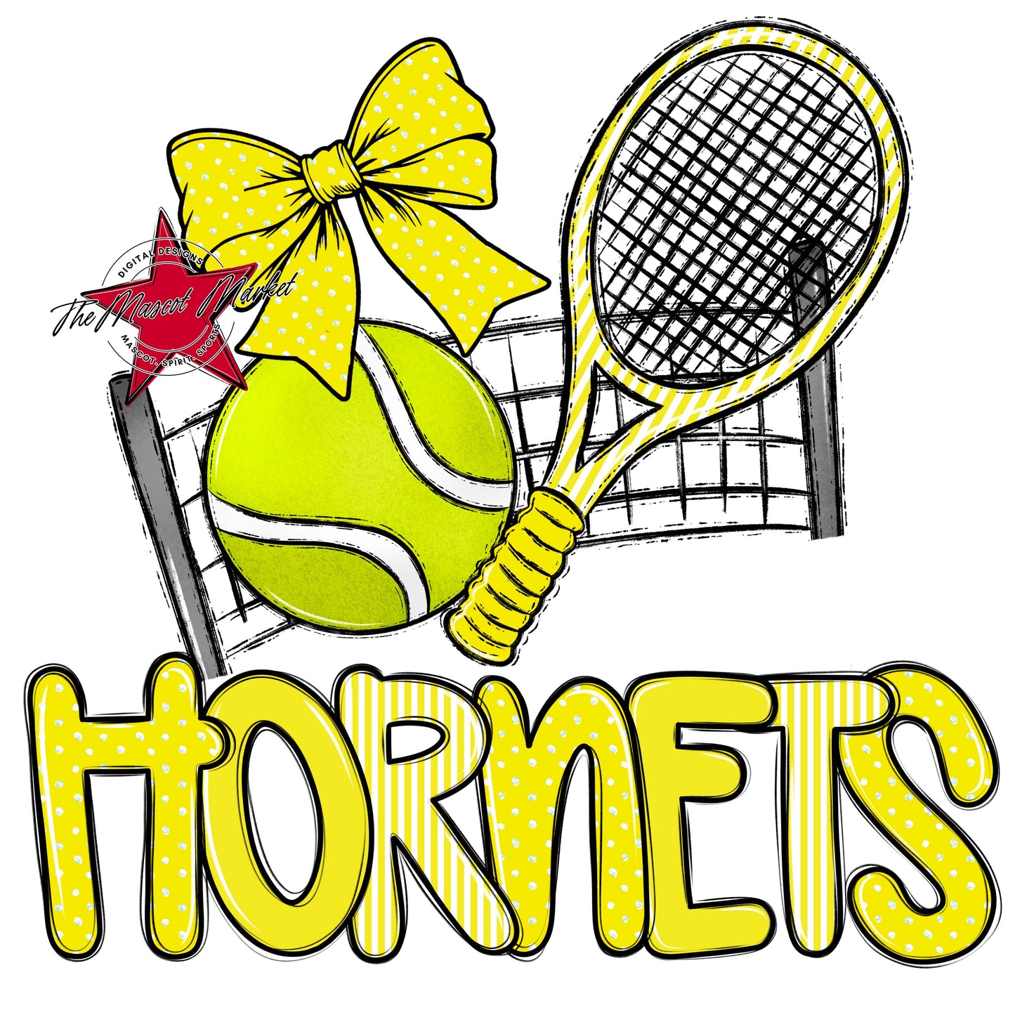 Hornets Tennis Spirit Design-Bright Yellow