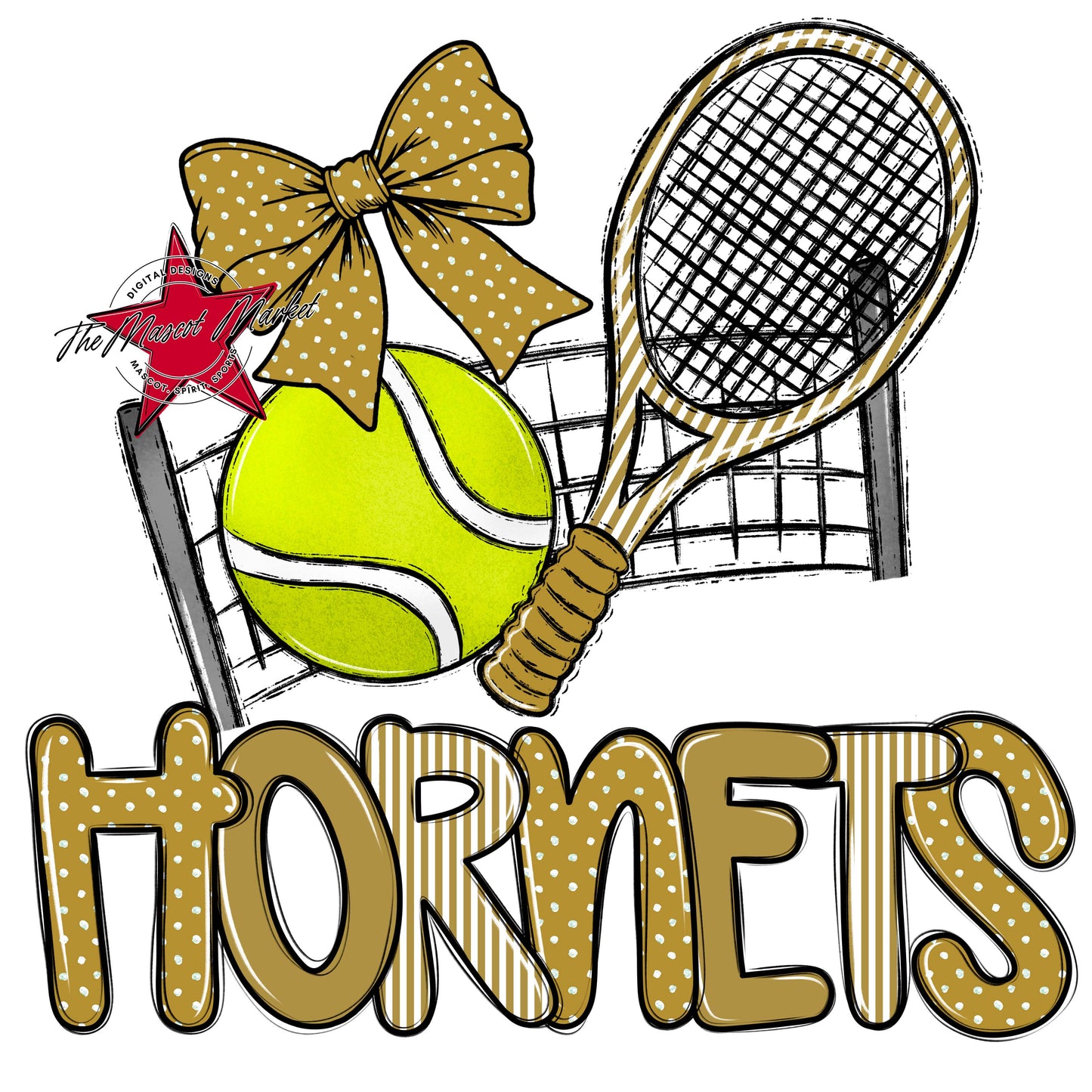Hornets Tennis Spirit Design-Gold