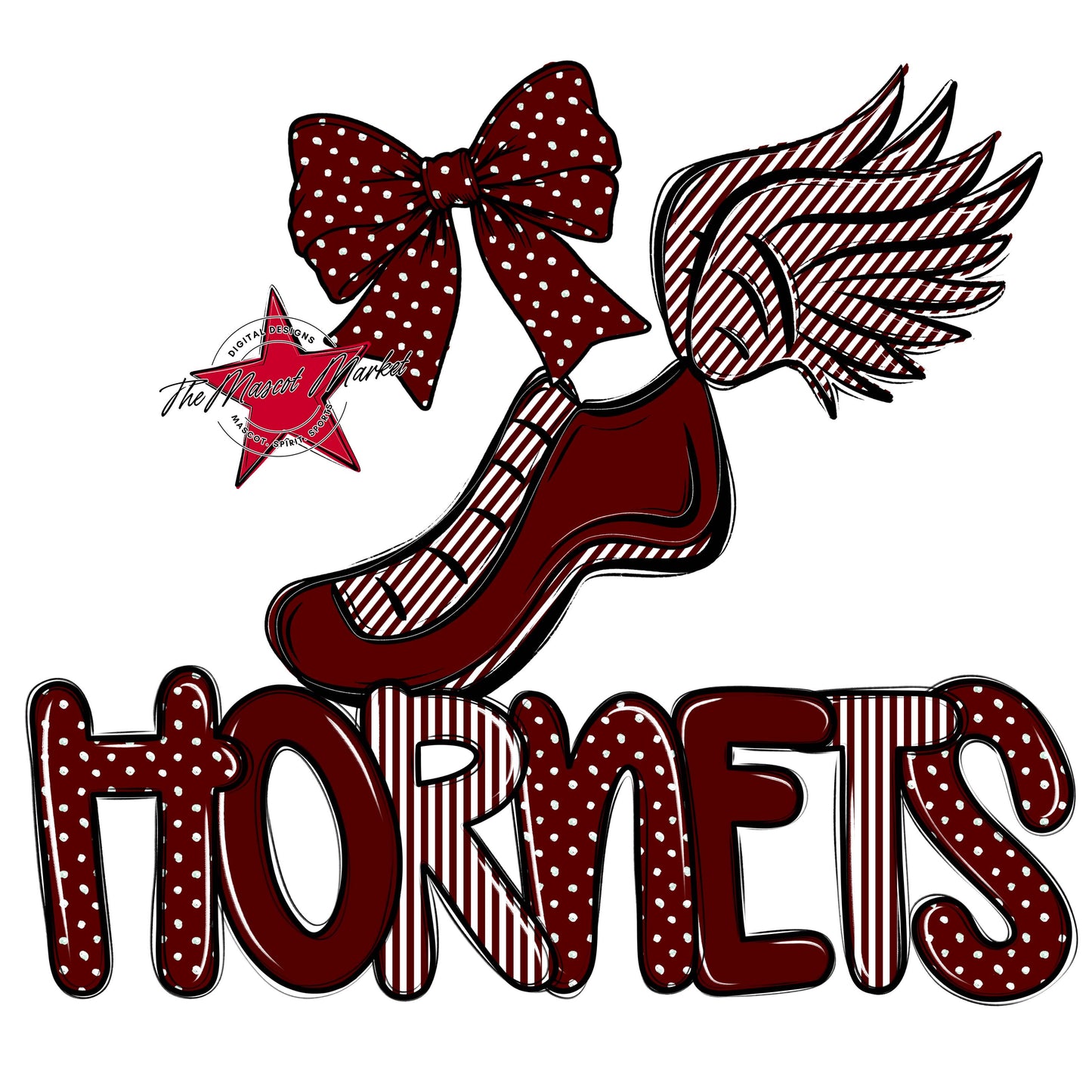 Hornets Track Spirit Design-Maroon
