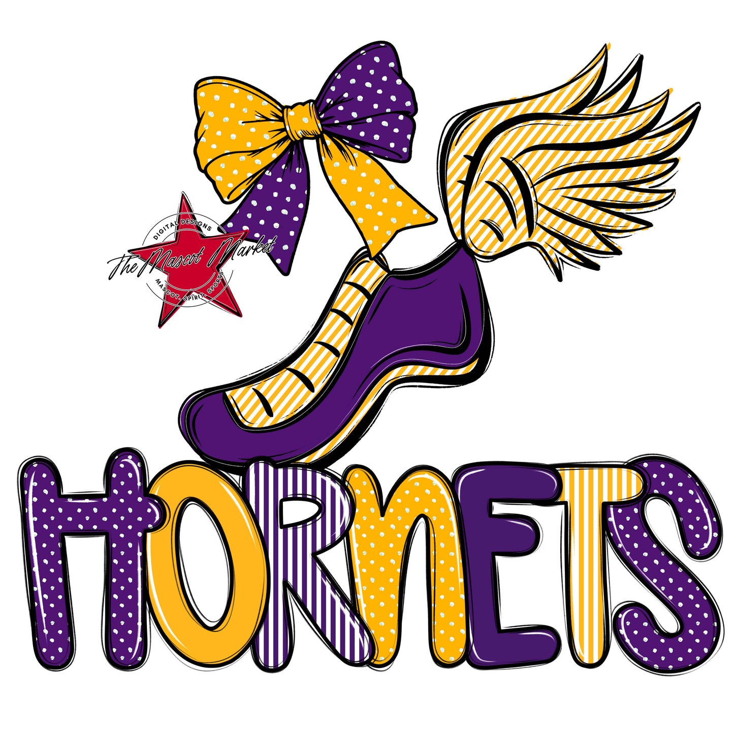 Hornets Track Spirit Design-Purple & Yellow