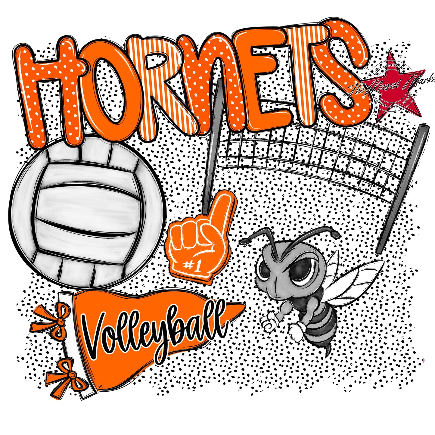 Hornets Volleyball Spirit-Orange