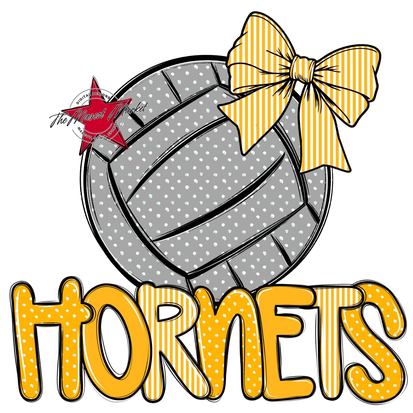 Hornets Volleyball Spirit Design-Yellow