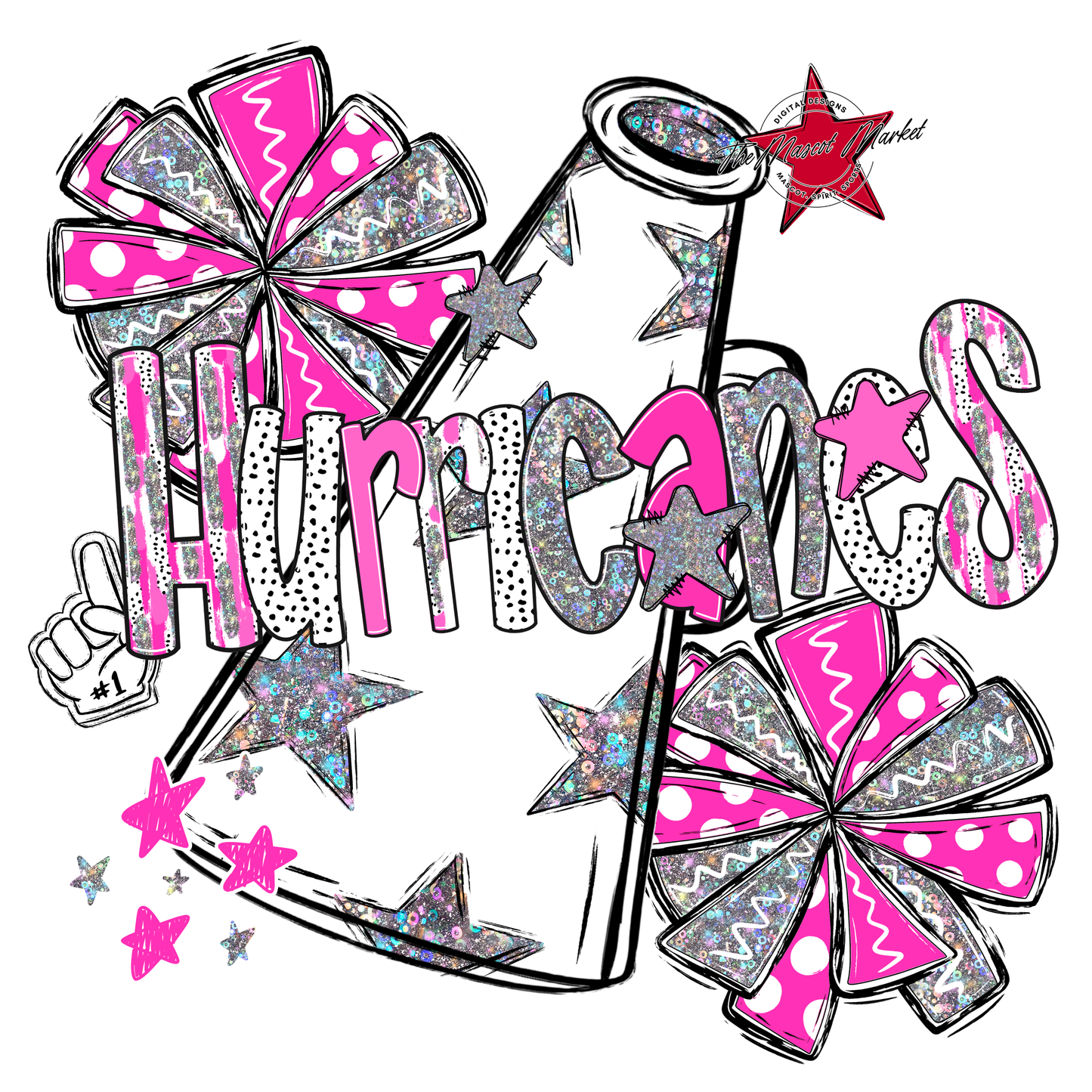 Hurricanes Cheer Megaphone Scrape-Pink