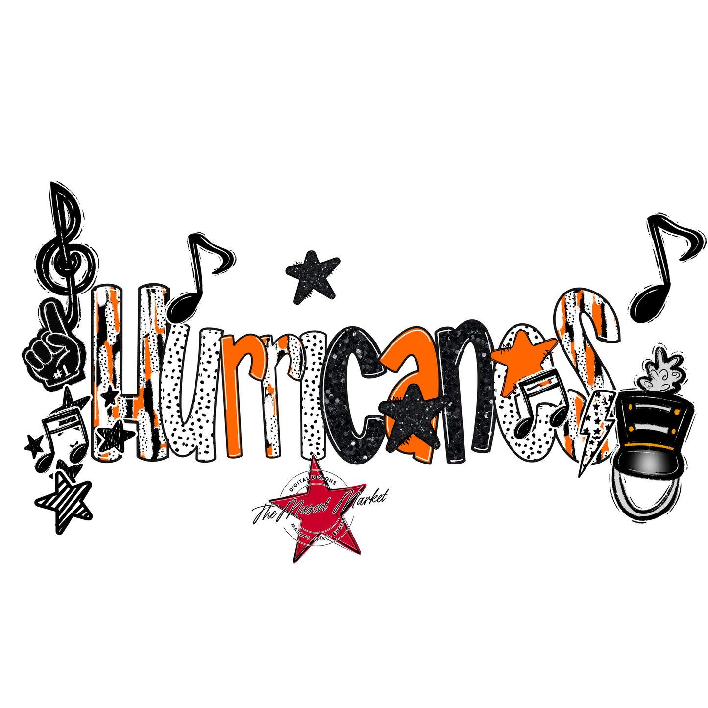 Hurricanes Band Scrape-Orange