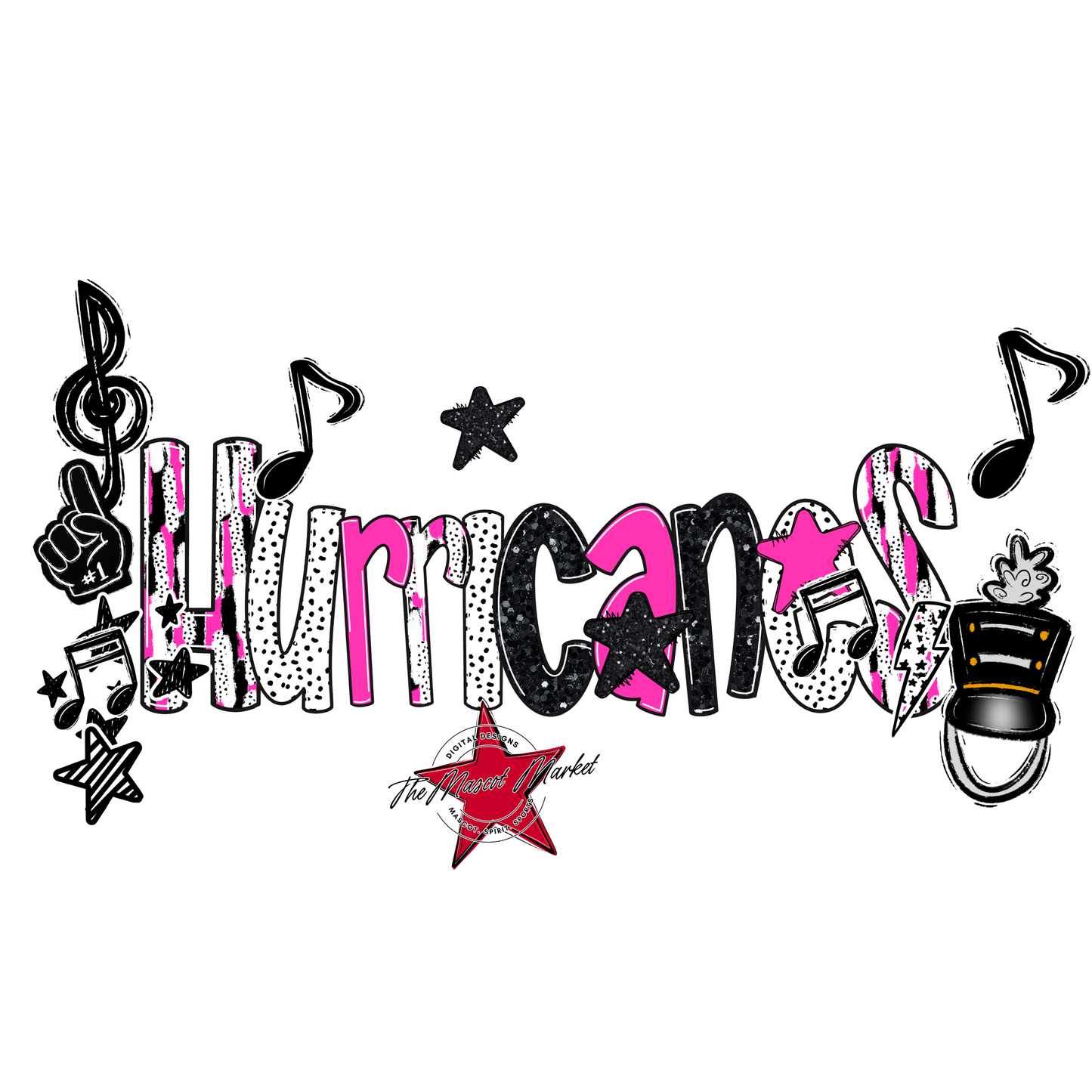 Hurricanes Band Scrape-Pink
