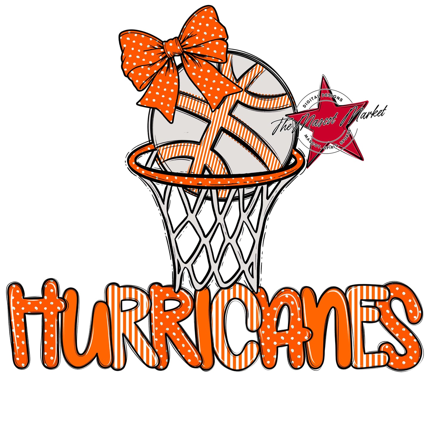 Hurricanes Basketball Spirit Design-Orange