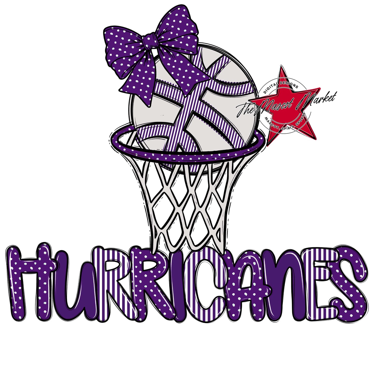 Hurricanes Basketball Spirit Design-Purple
