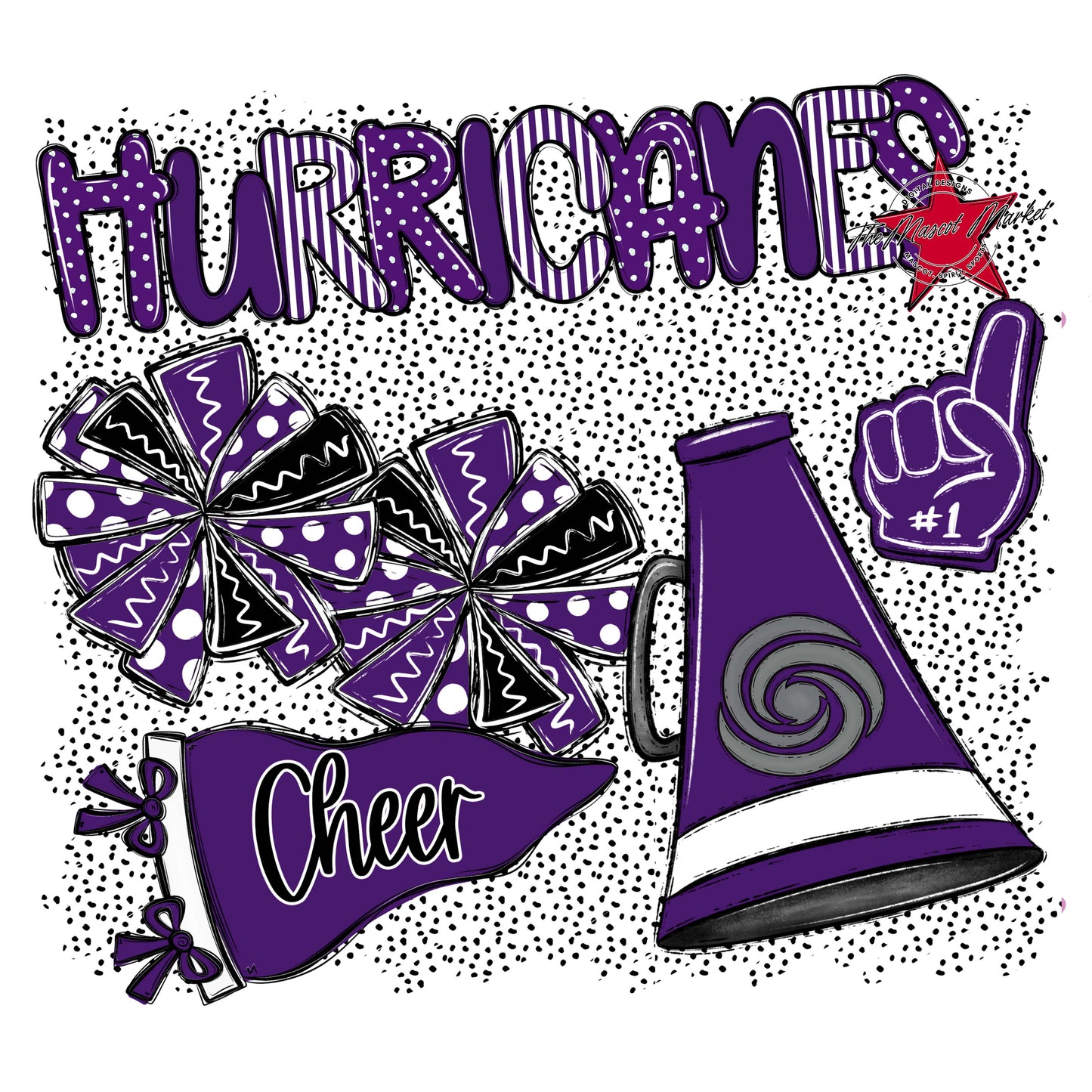 Hurricanes Cheer Spirit-Purple