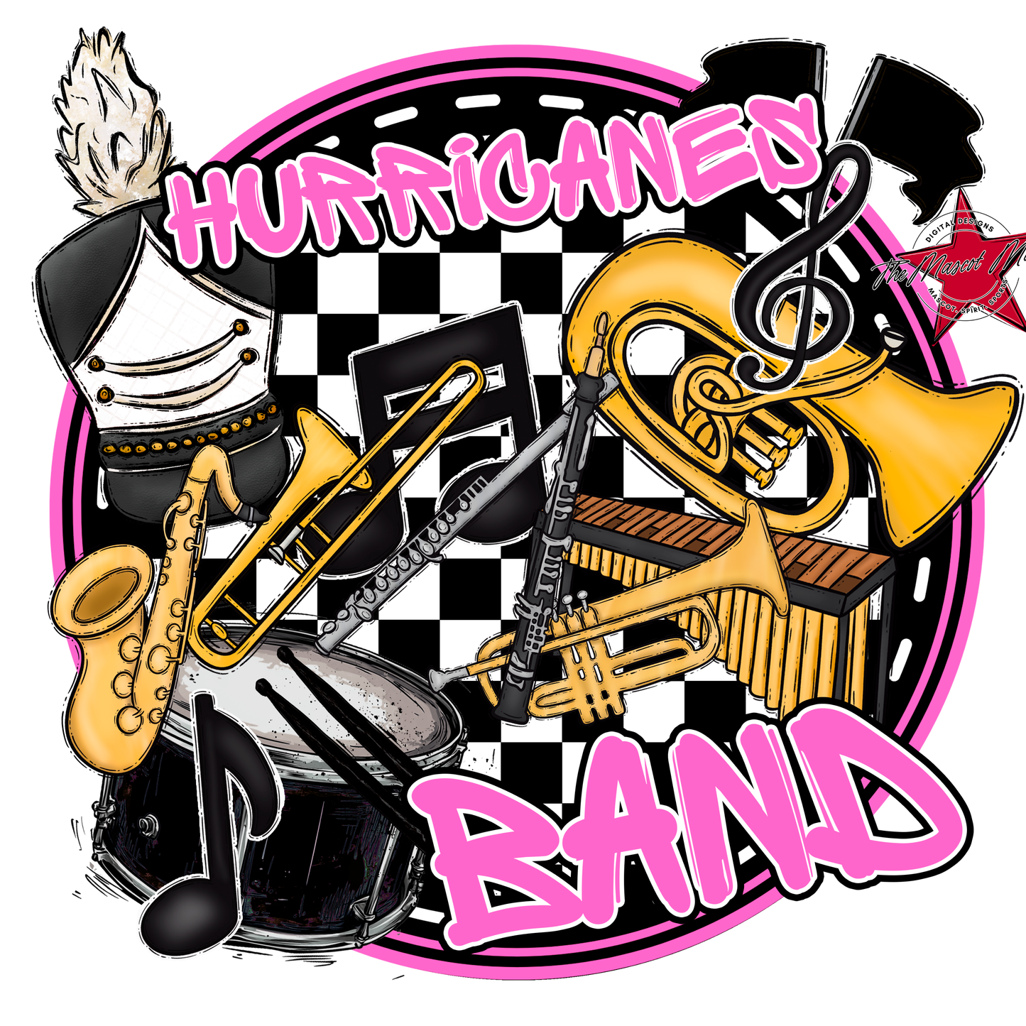 Hurricanes Circle Band Design-Baby Pink