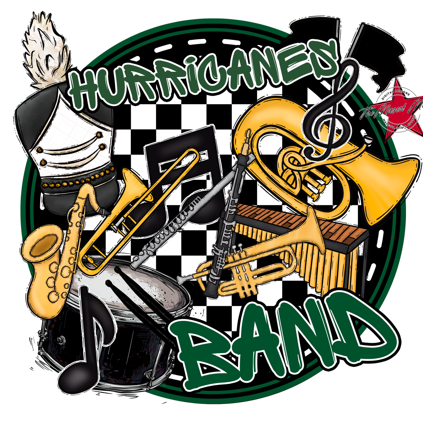 Hurricanes Circle Band Design-Green
