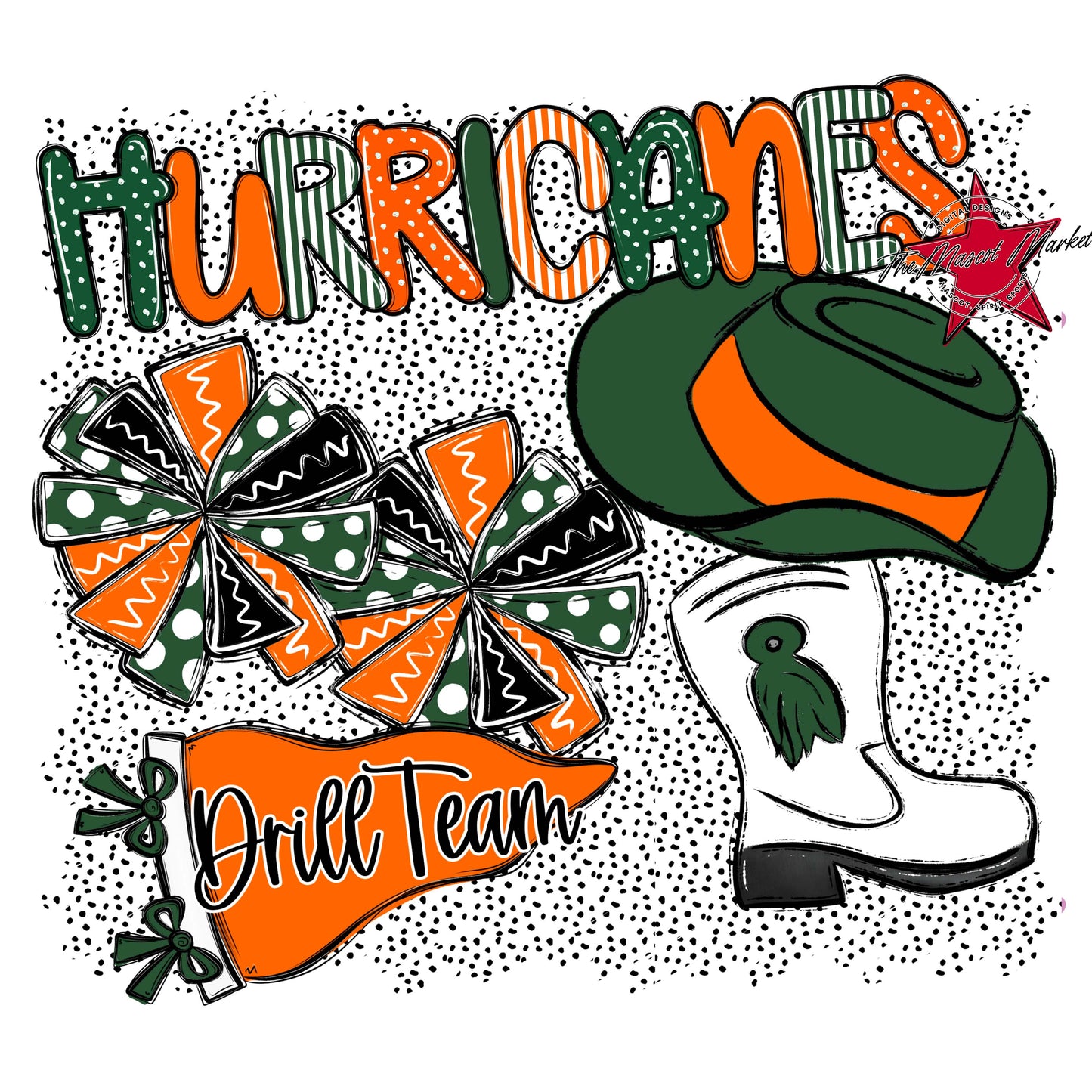Hurricanes Drillteam Spirit-Green & Orange