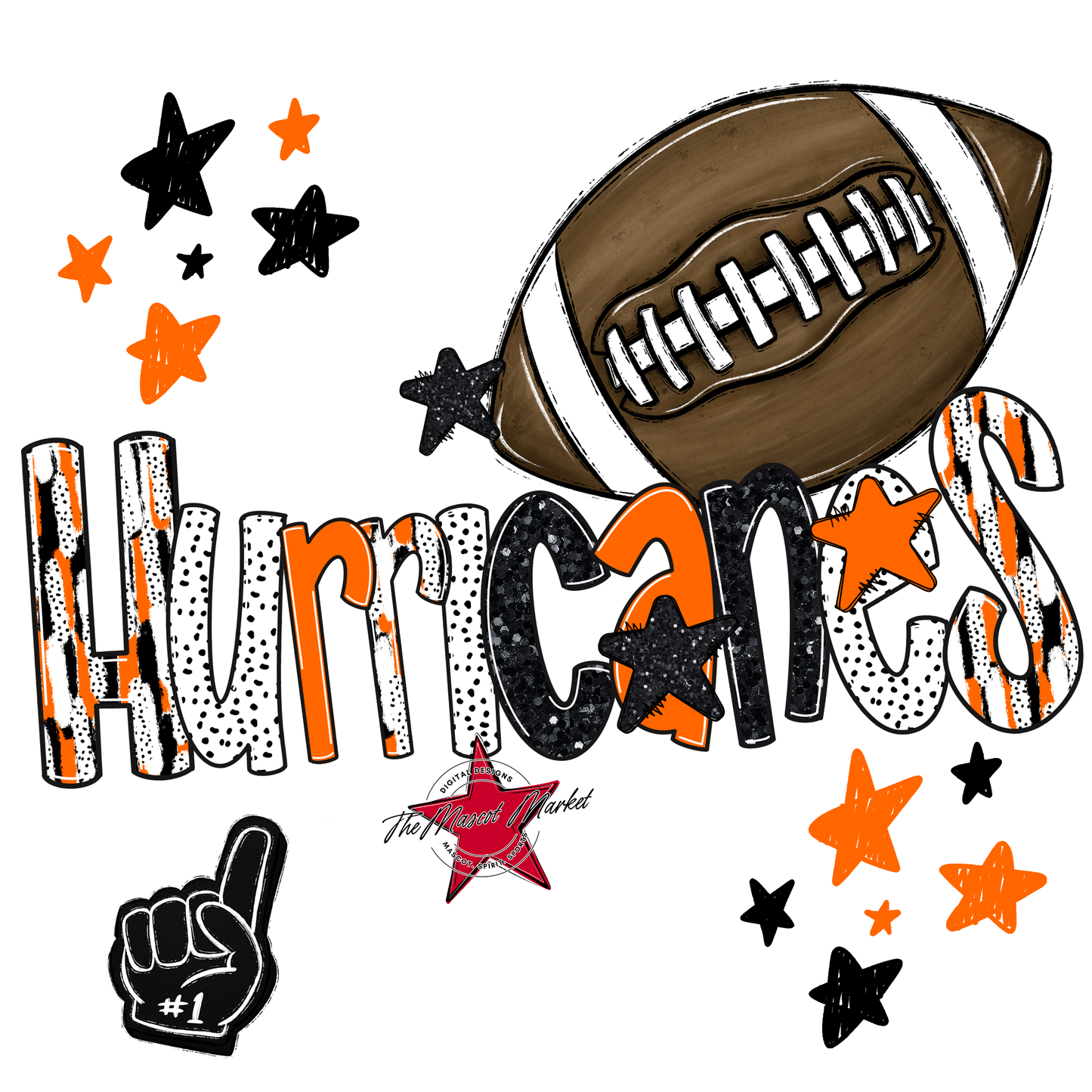 Hurricanes Football Scrape-Orange