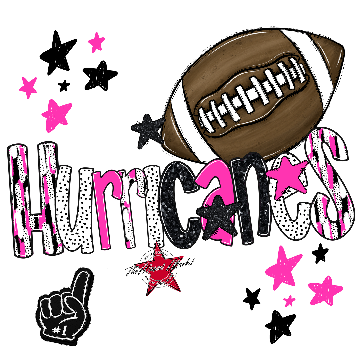 Hurricanes Football Scrape-Pink