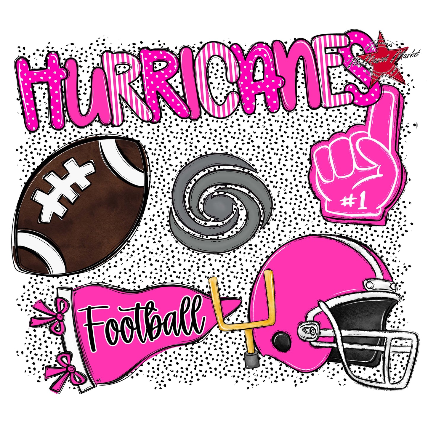 Hurricanes Football Spirit-Pink