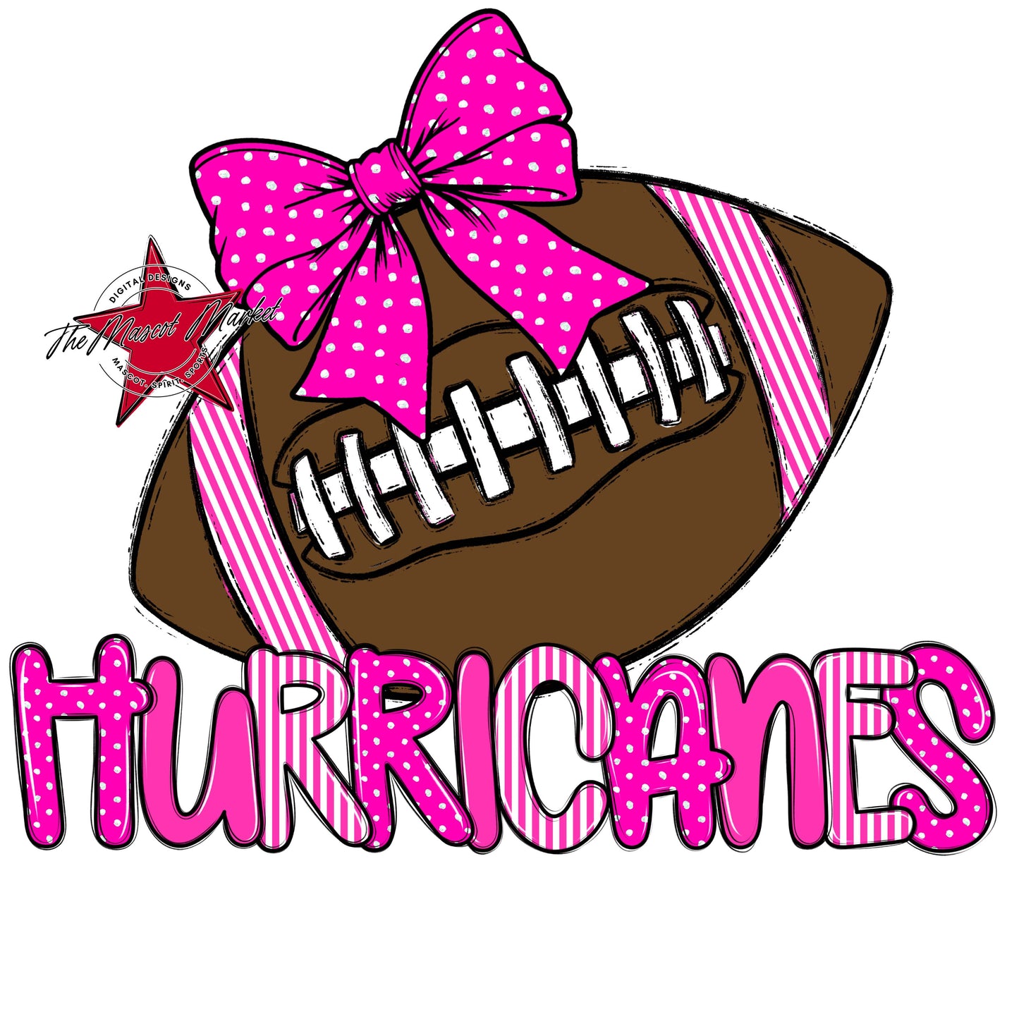 Hurricanes Football Spirit Design-Pink