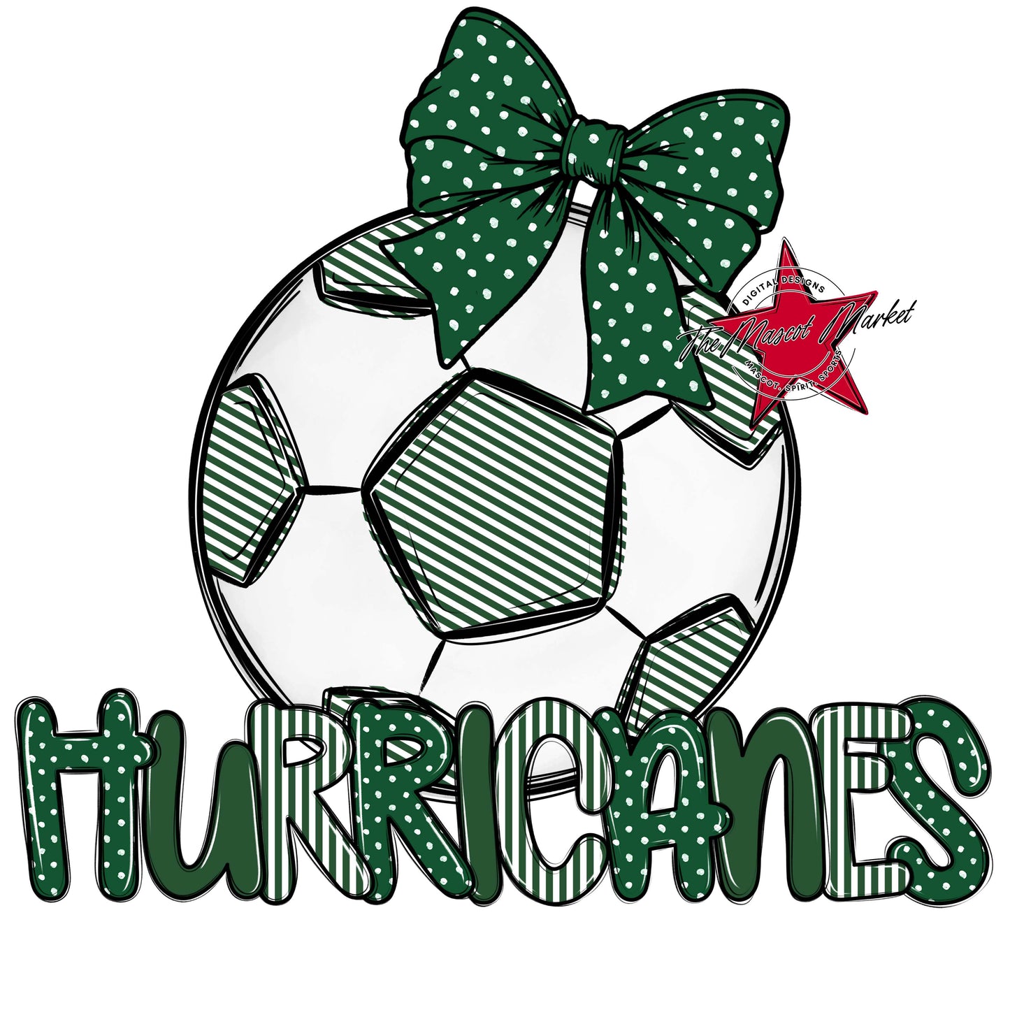 Hurricanes Soccer Spirit Design-Green