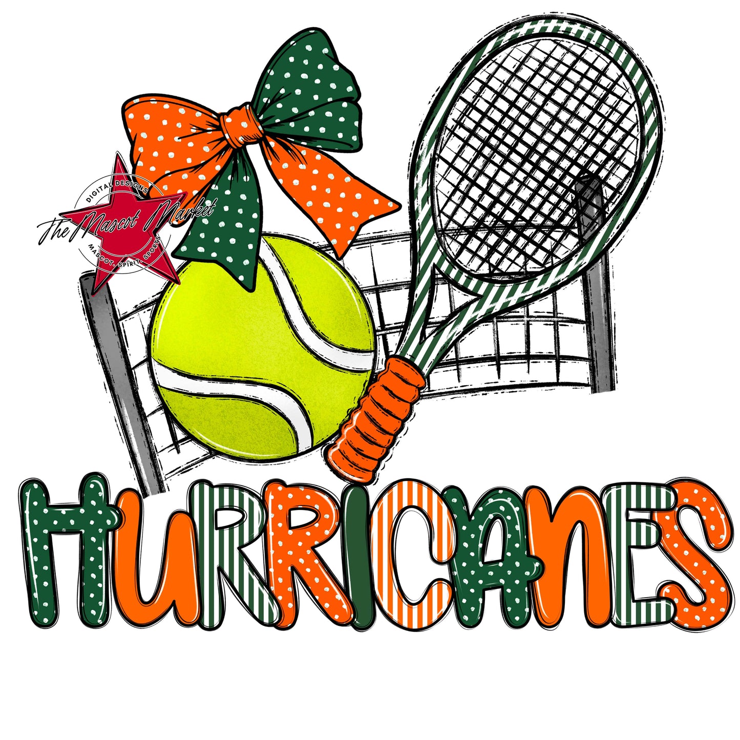 Hurricanes Tennis Spirit Design-Green & Orange