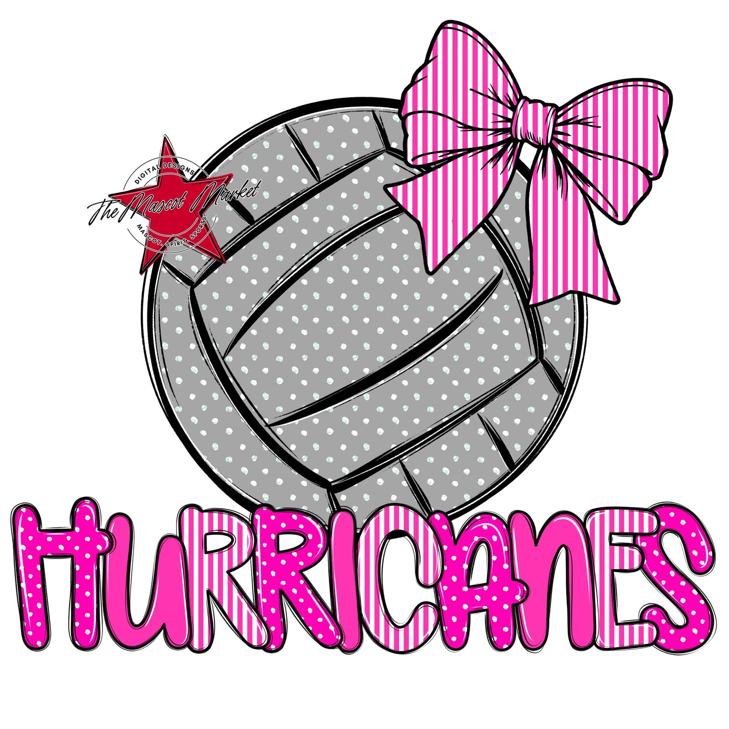 Hurricanes Volleyball Spirit Design-Pink