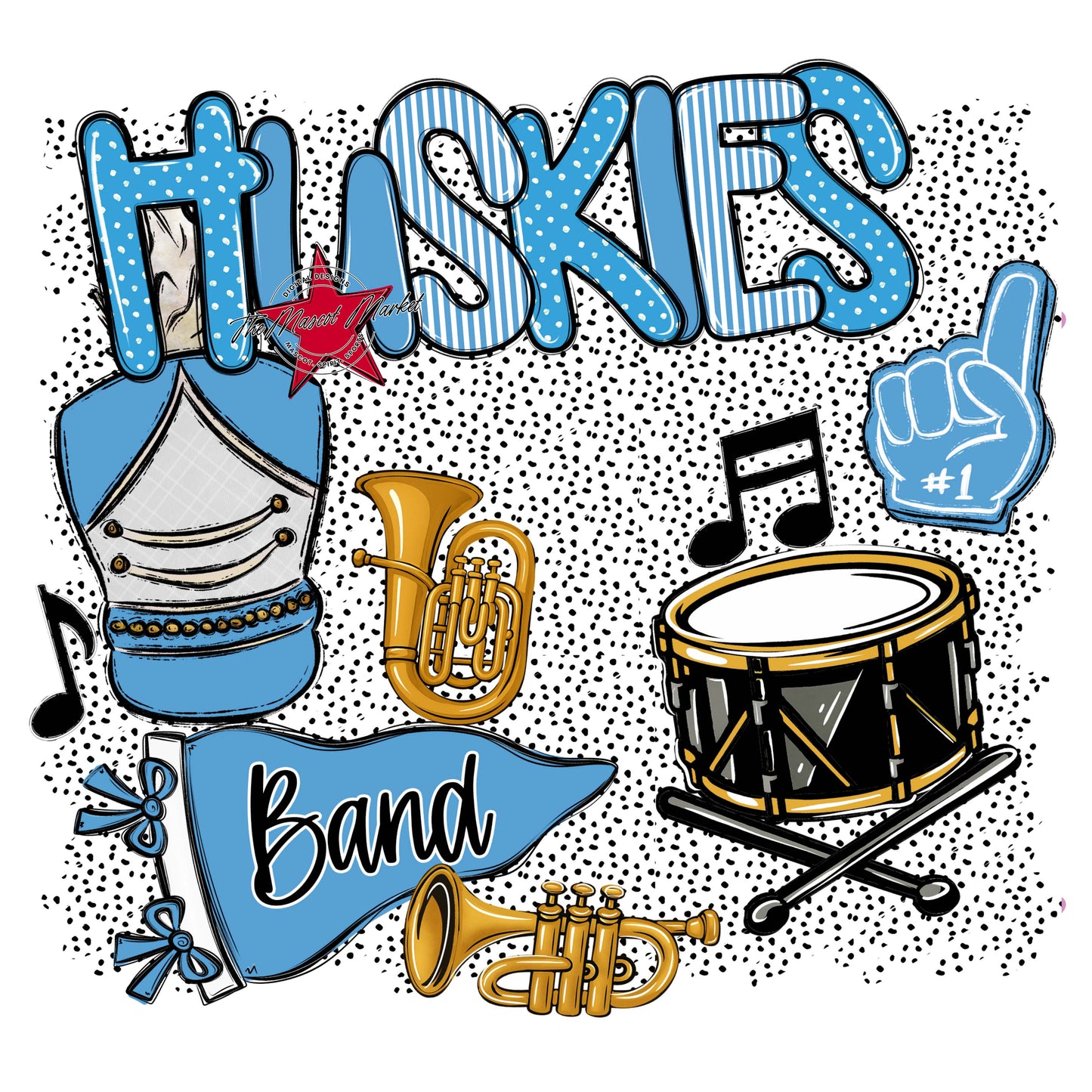 Huskies Band Spirit-Carolina Blue