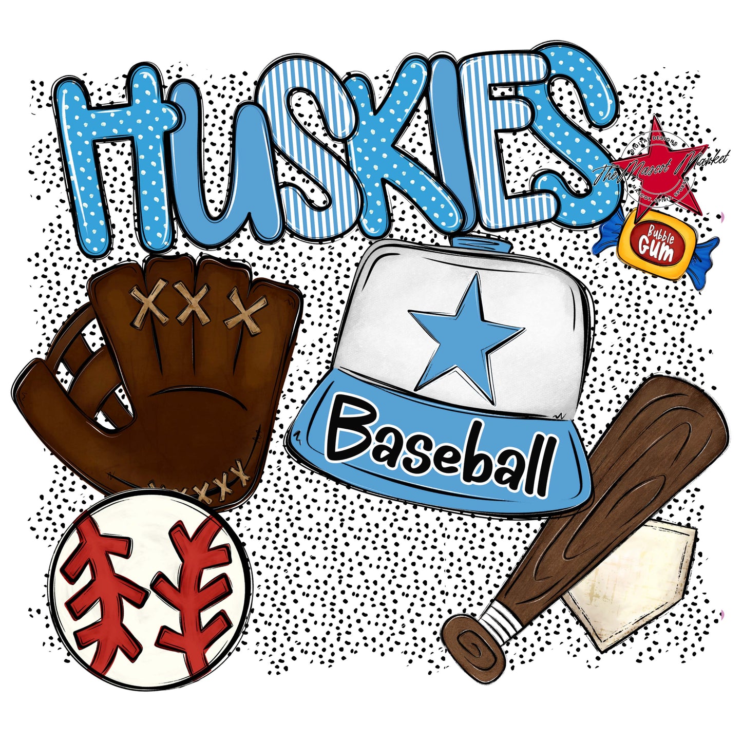Huskies Baseball Spirit-Carolina Blue