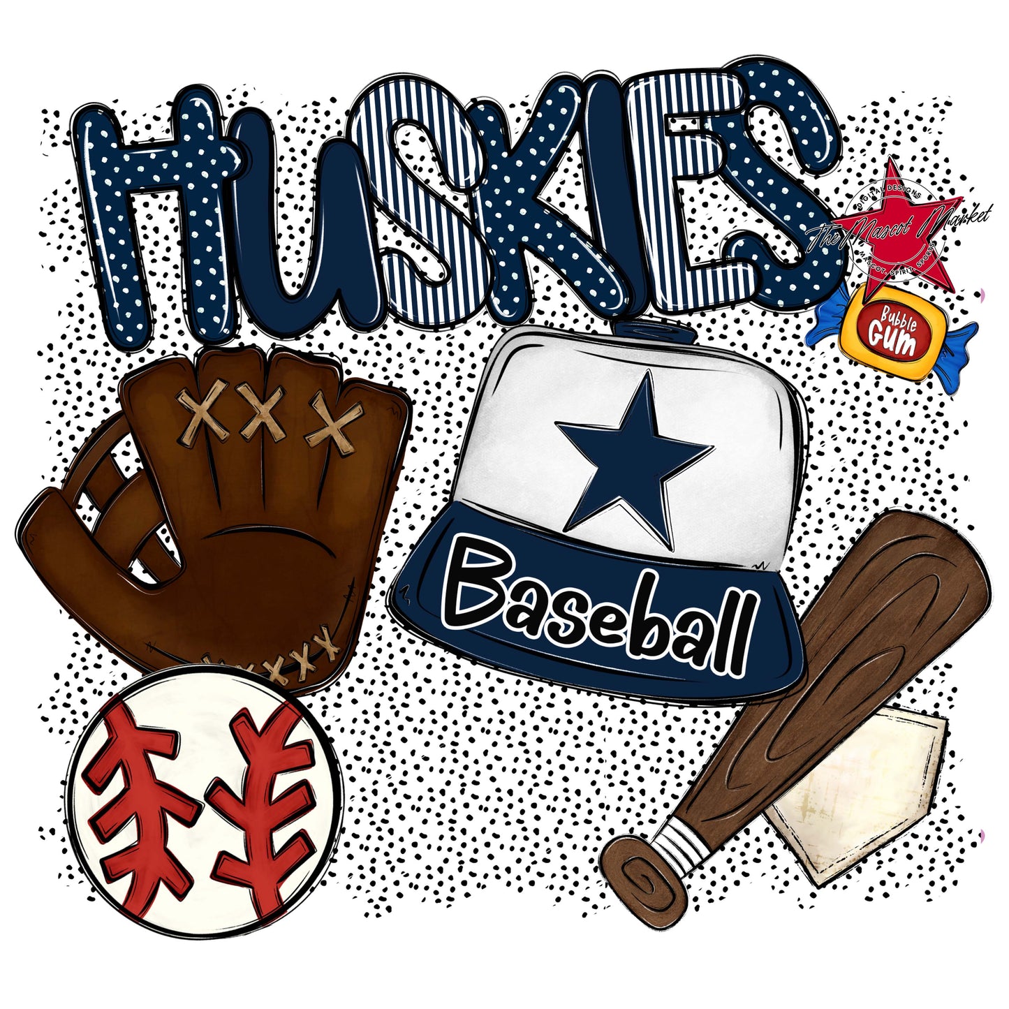 Huskies Baseball Spirit-Navy