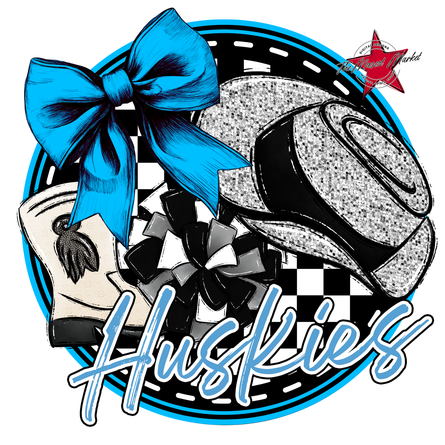 Huskies Circle Drillteam Design-Carolina Blue