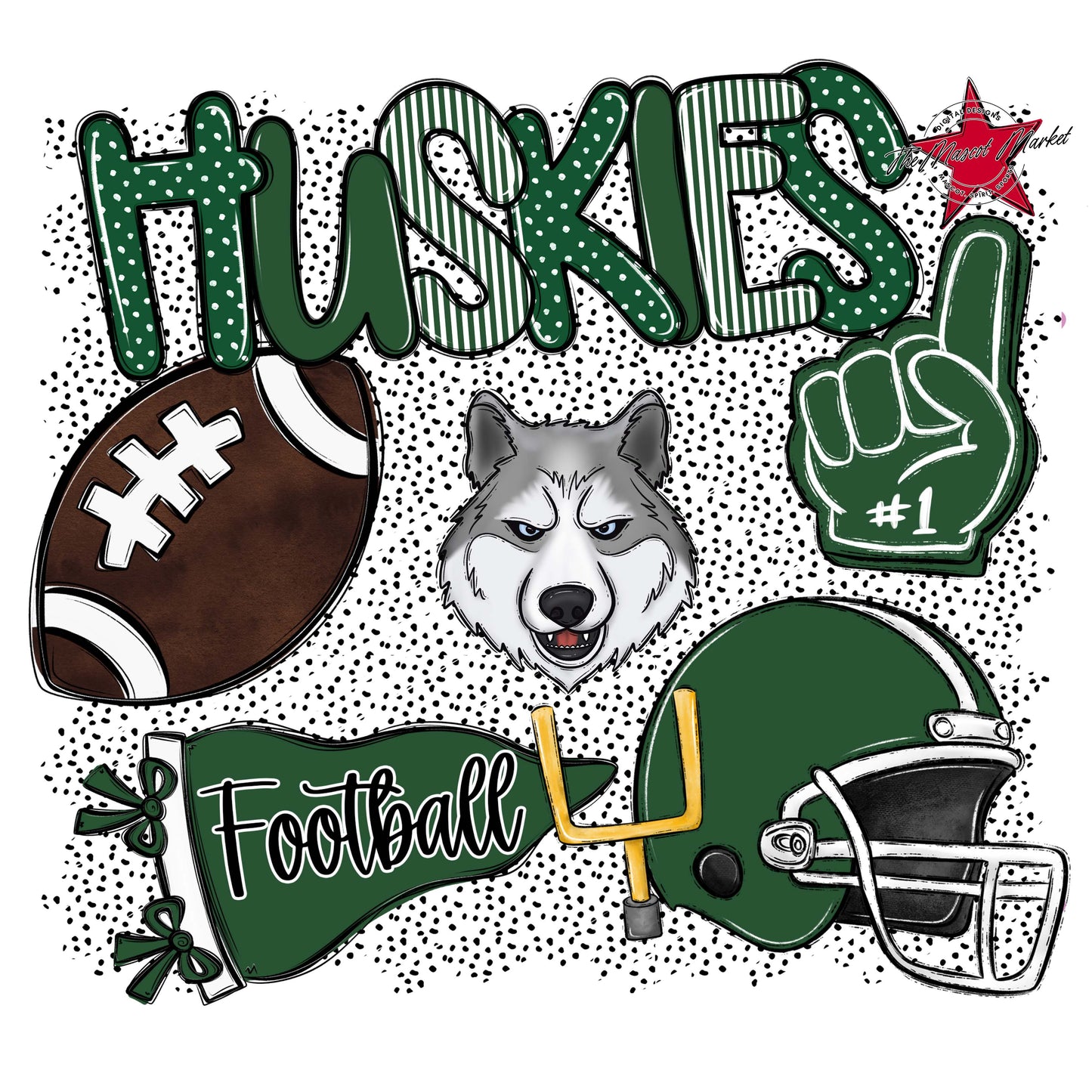 Huskies Football Spirit-Green