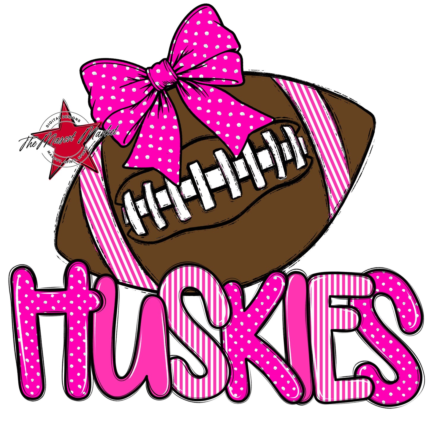 Huskies Football Spirit Design-Pink