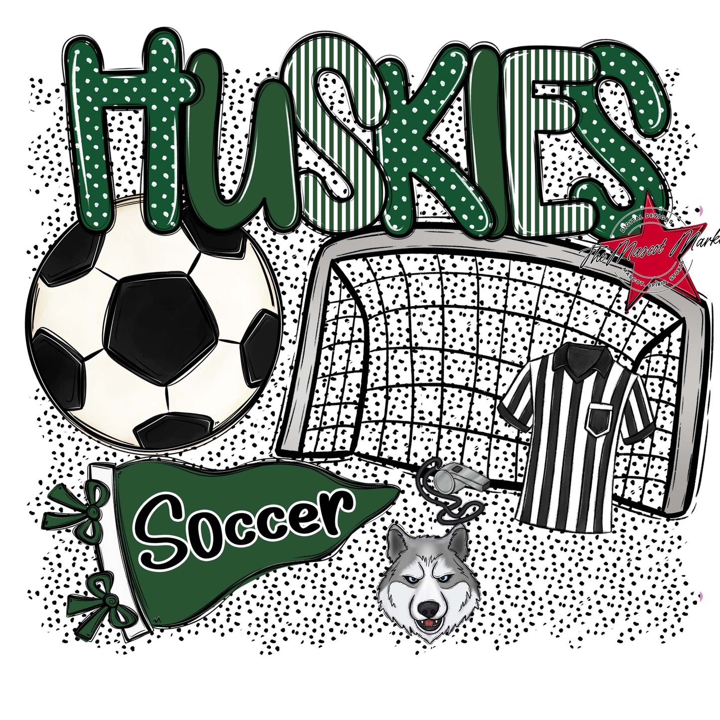 Huskies Soccer Spirit-Green