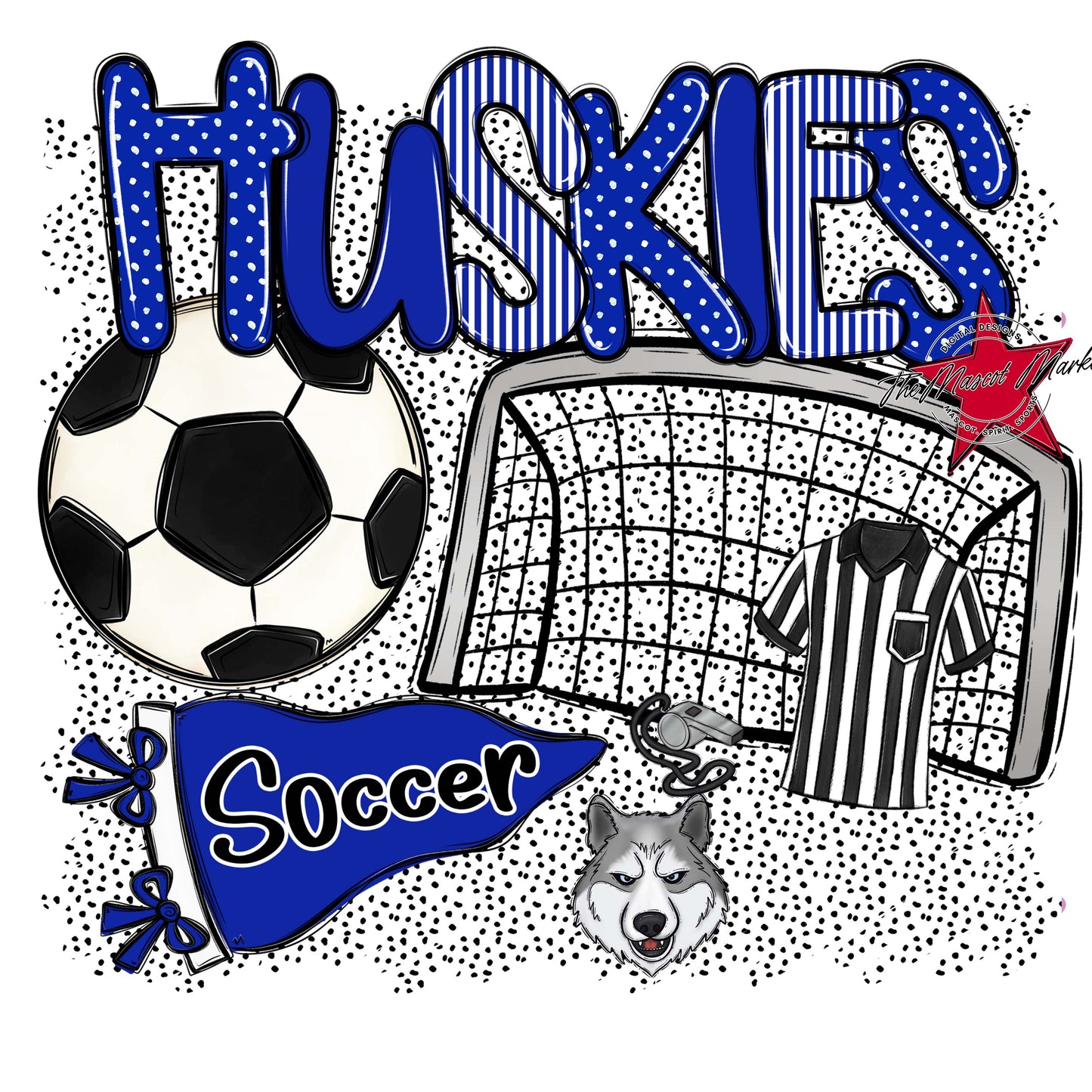 Huskies Soccer Spirit-Royal Blue